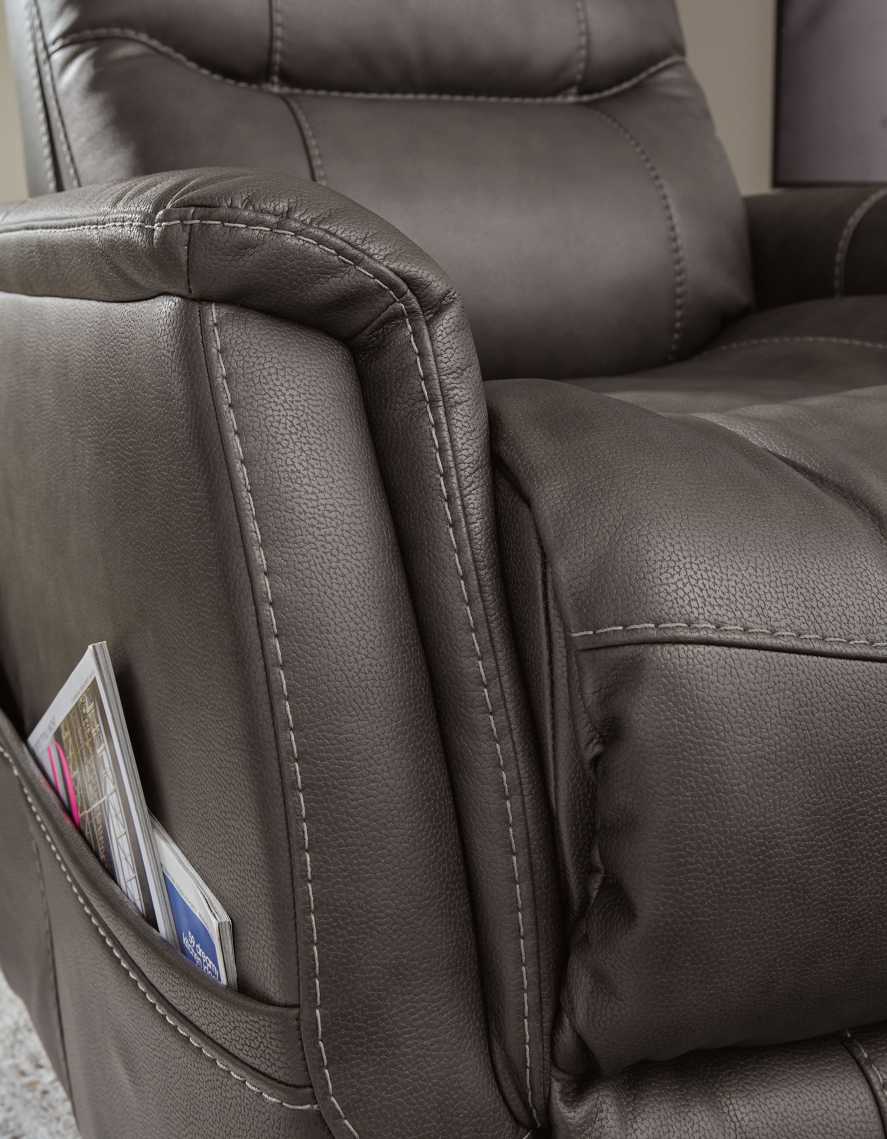 Ashley Furniture Strawbill - Power Lift Recliner - Shadow - Image 12