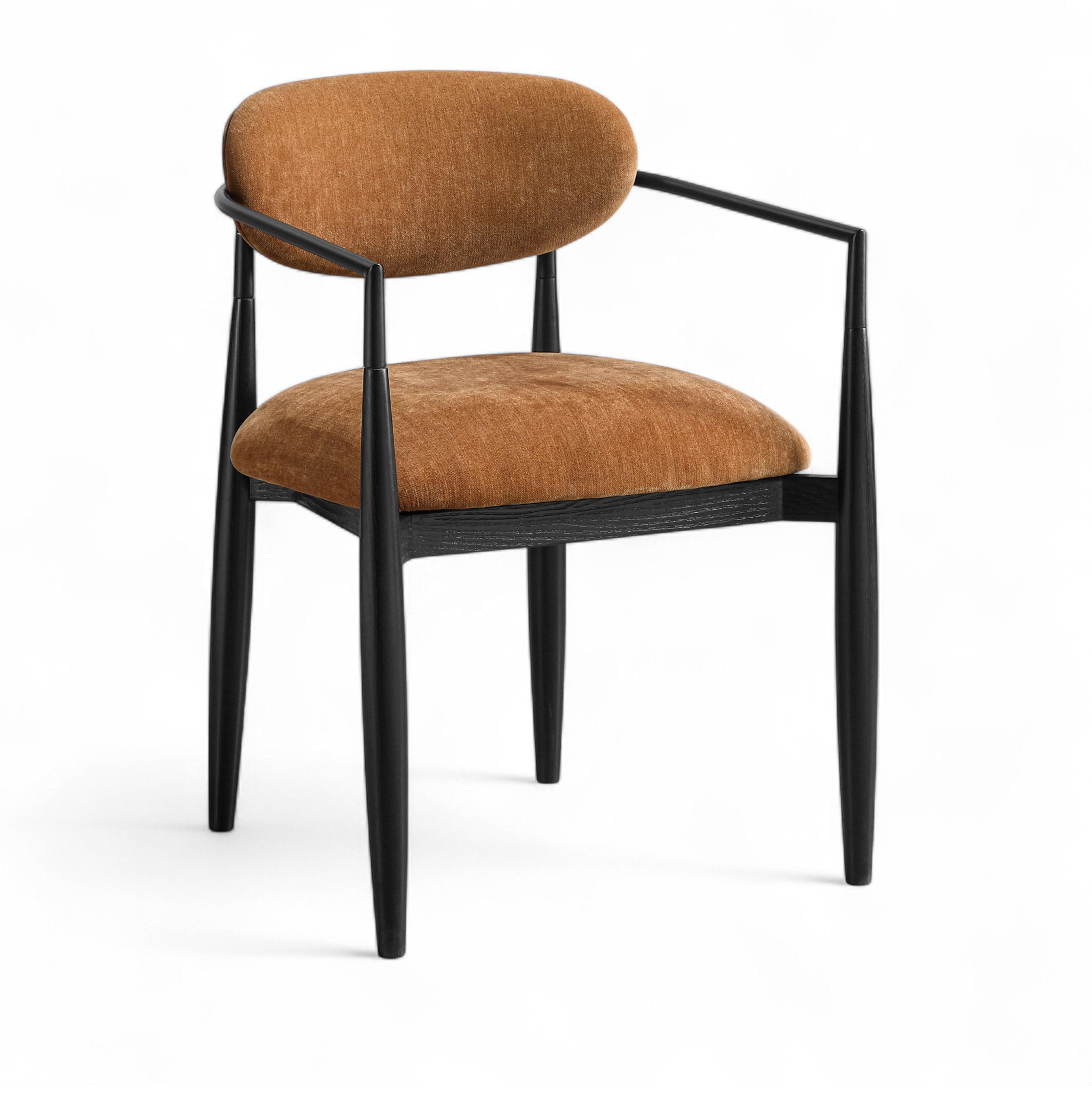 Riccio - Performance Fabric Upholstered Dining Arm Chair (Set of 2) - Cognac