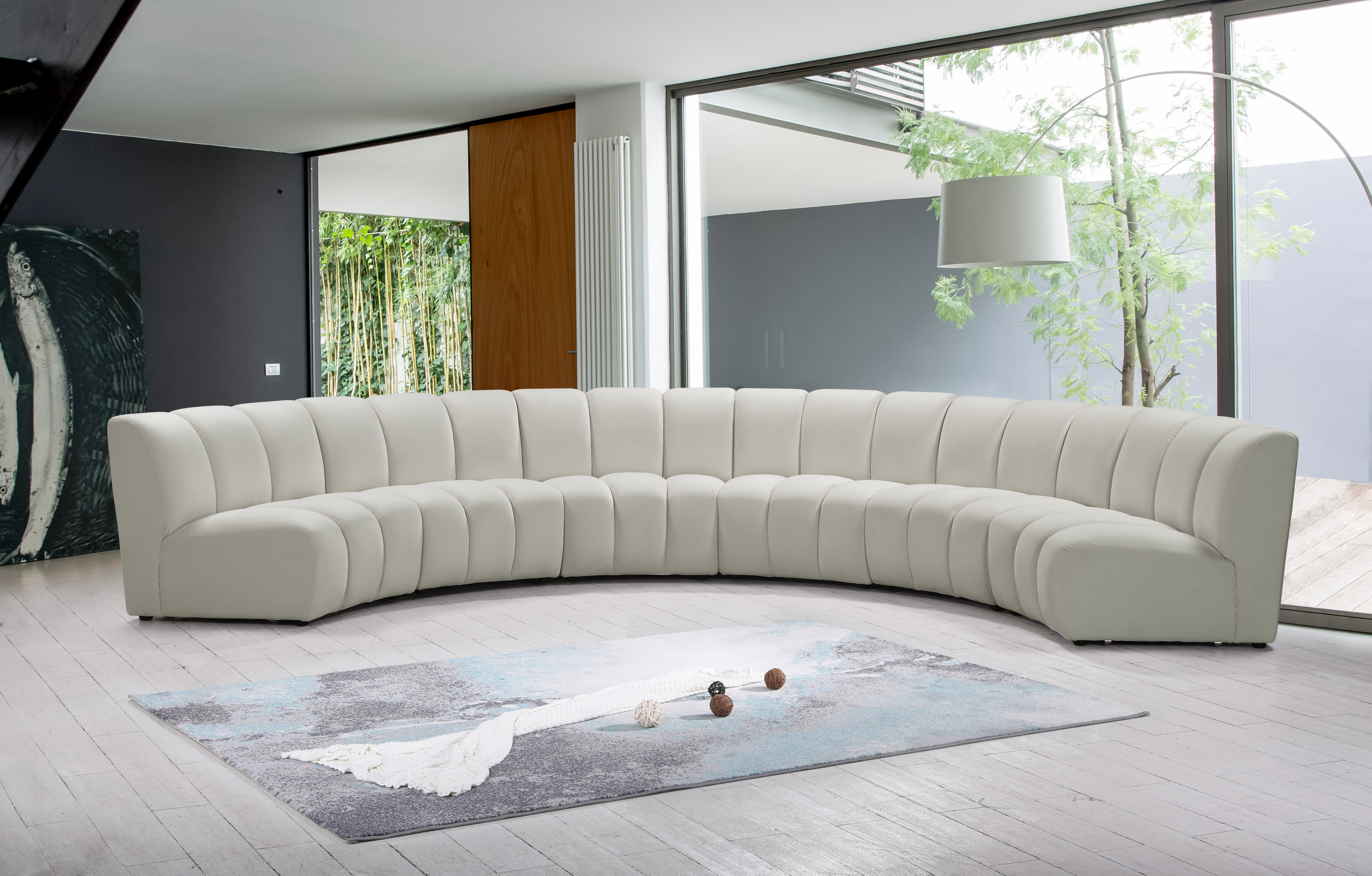Infinity - 6 Piece Fabric Modular Sectional - Cream