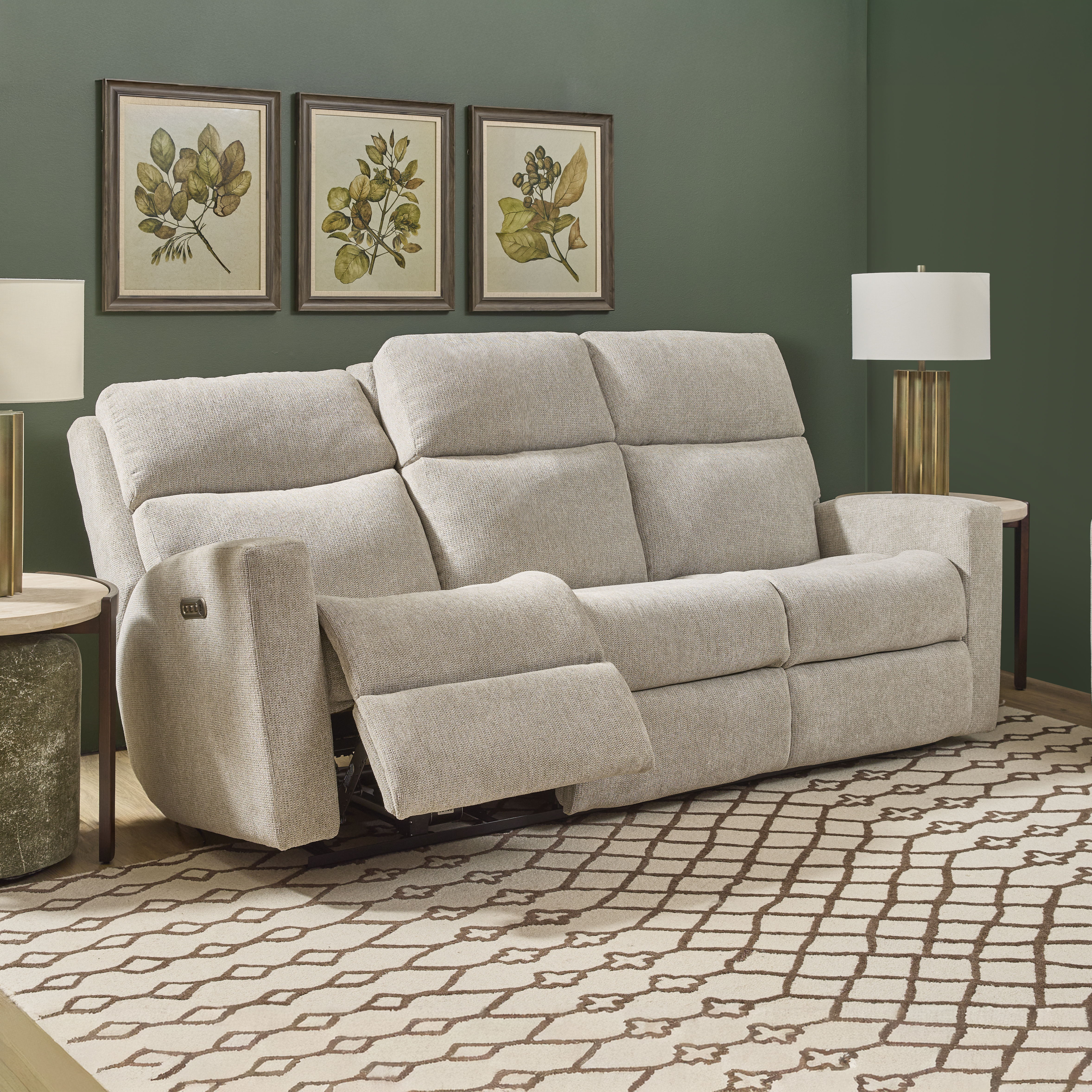 Score - Transitional Fabric Power Reclining Sofa With Power Headrests & Lumbar, blue, view 8