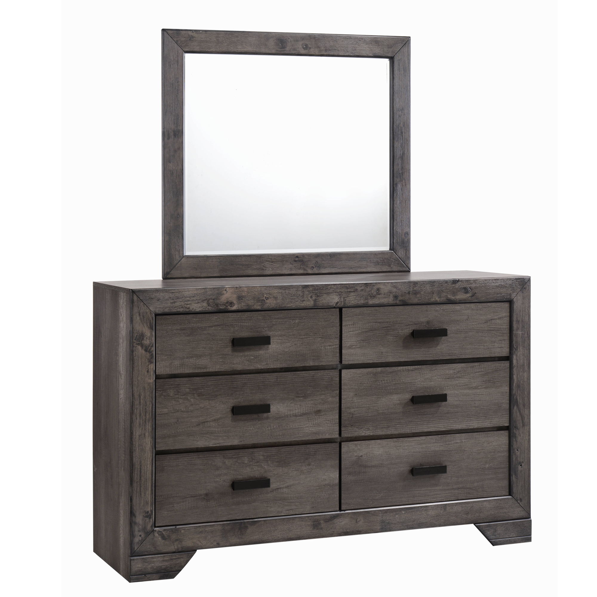 Nathan - Youth Twin Panel 6 Piece Bedroom Set - Gray Oak Finish