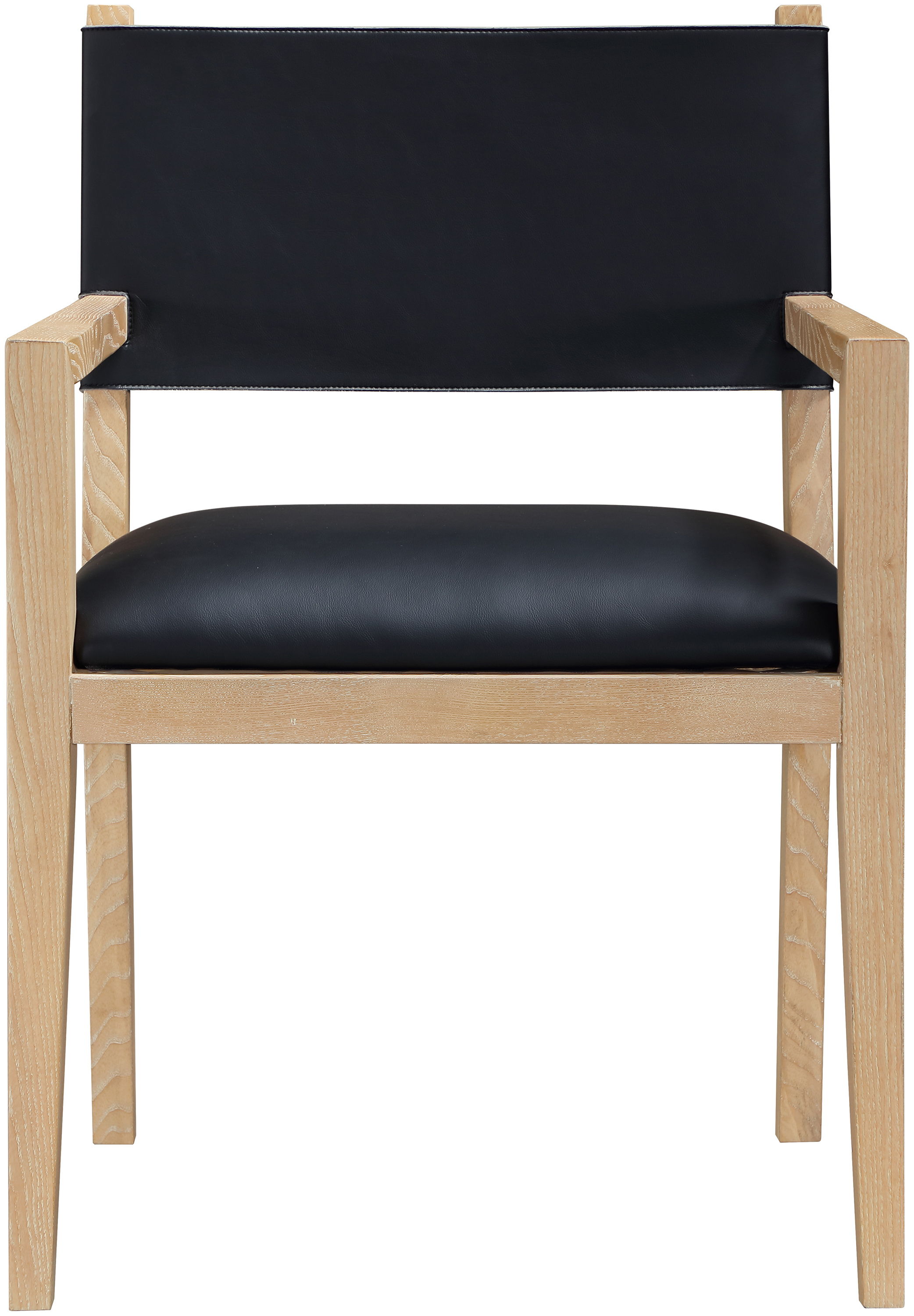 Avon - Vegan Leather Dining Arm Chair - Black
