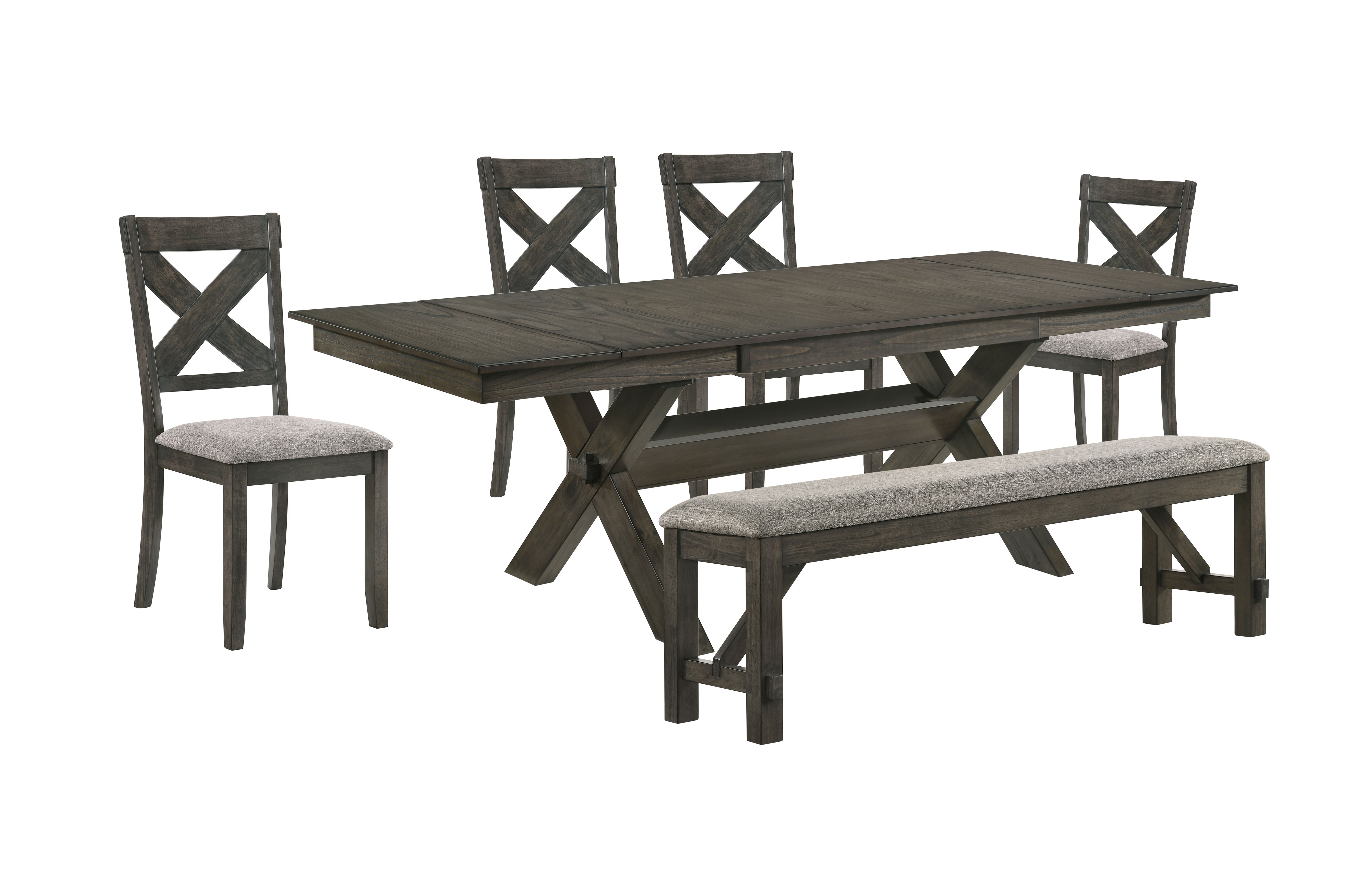 Gulliver - Dining Table & 4 Chairs & Bench - Brown