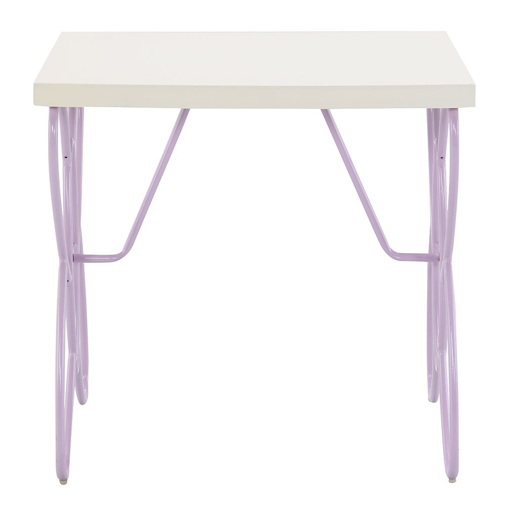 Priya II - Nightstand - White & Light Synthetic Leather Rple, white, view 3