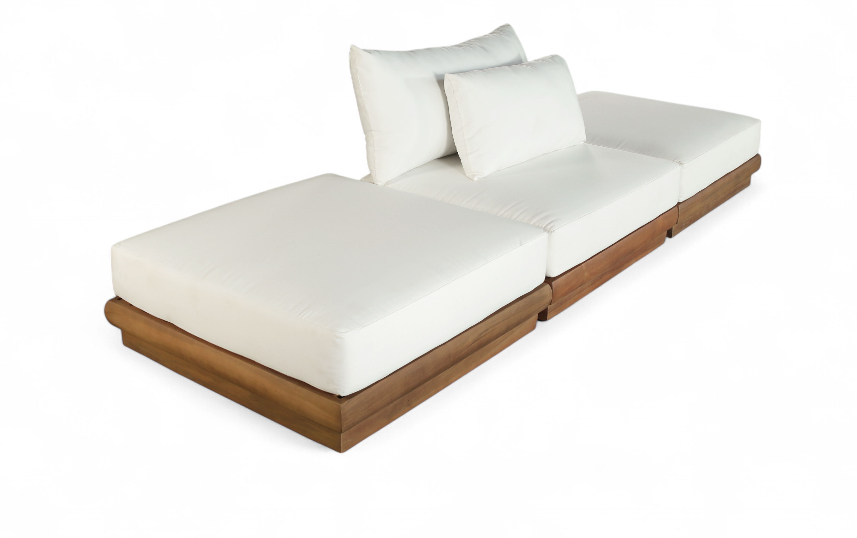 3 Pc · Water Resistant Fabric Upholstered Outdoor Patio Modular Sofa - Off