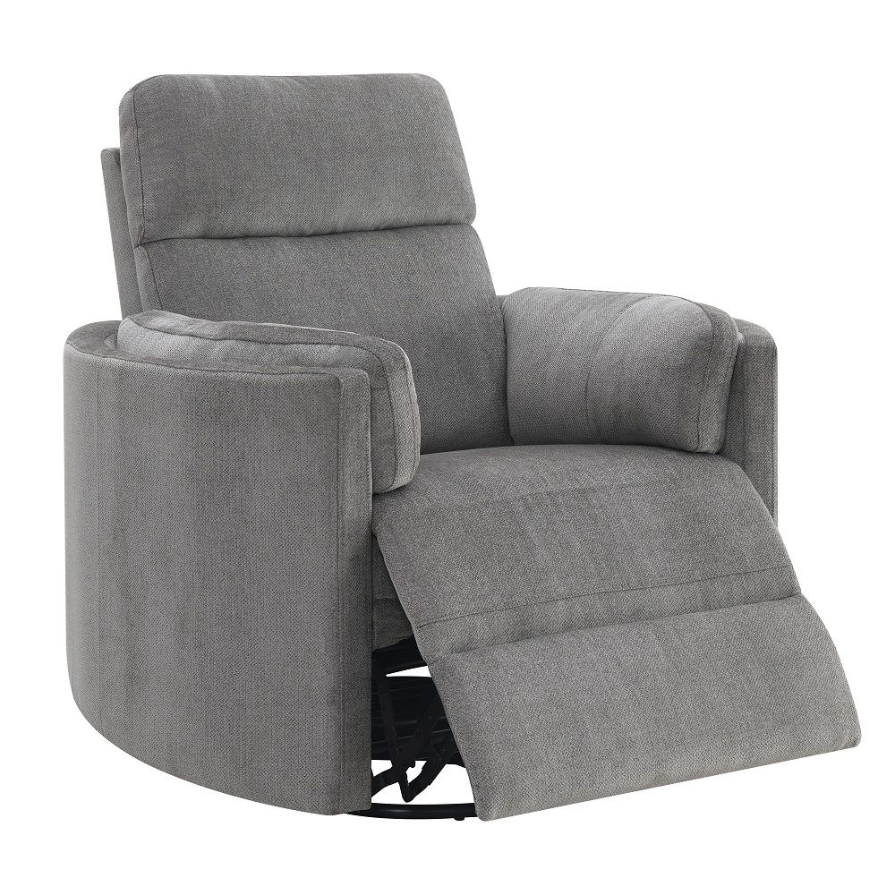 Sagen - Recliner With Swivel & Glider - Charcoal Chenille, dark gray, view 5