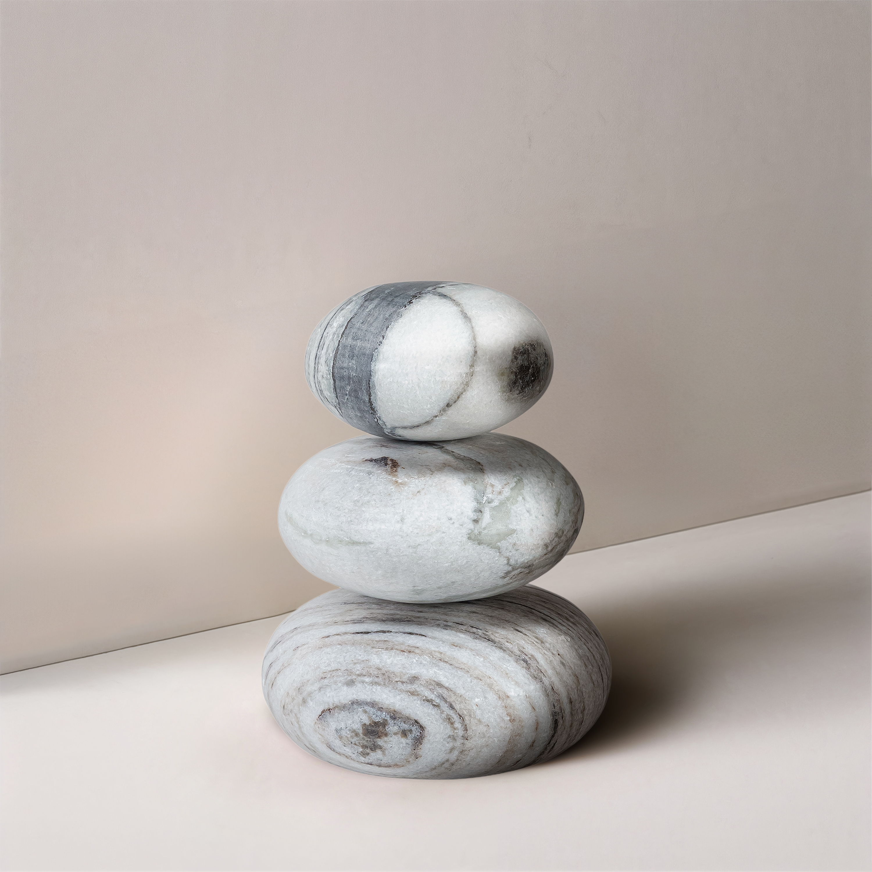 Pumpkin - 3 Piece Marble Decorative Object - Panda