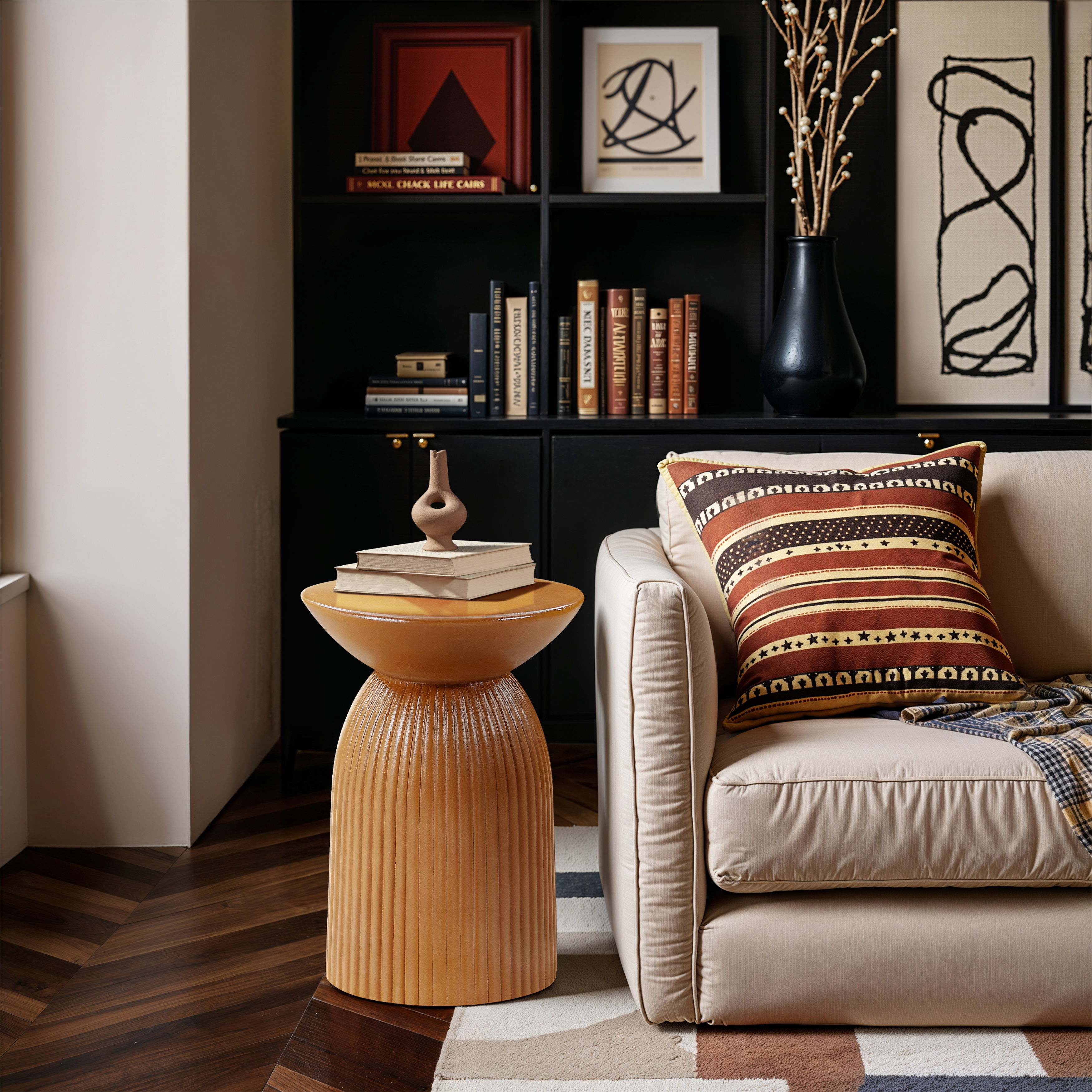 Opani - Concrete End Table - Terracotta