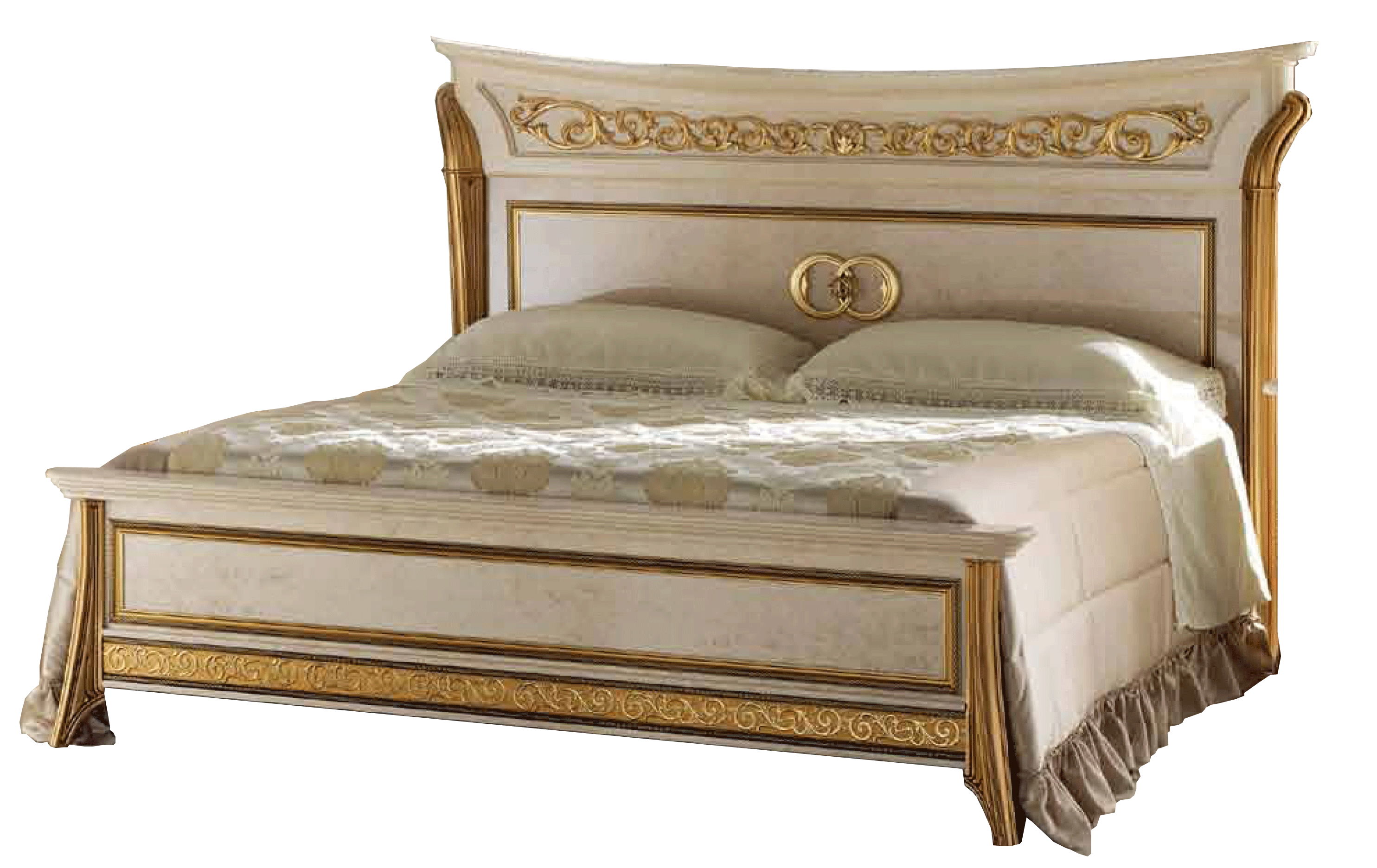 Melodia - Queen Size Bed - Beige / Gold