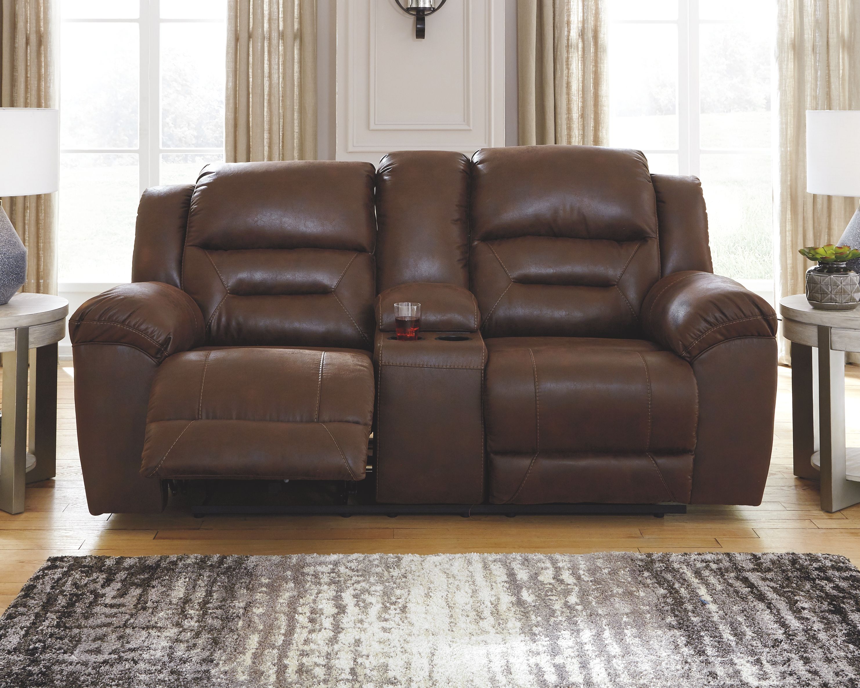 Stoneland - DBL REC PWR Loveseat w/Console - Chocolate