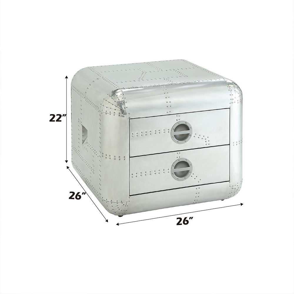 Brancaster - 22" End Table - Aluminum, silver, view 4