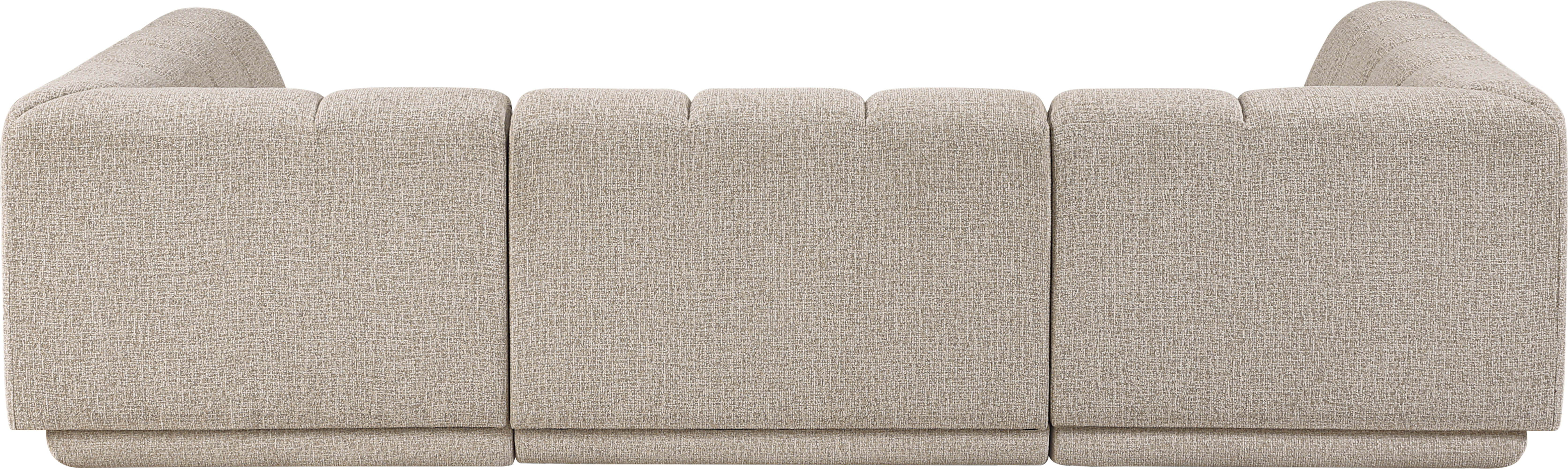 Modari - Fabric Upholstered 3 Piece U-Shaped Modular Sectional - Beige