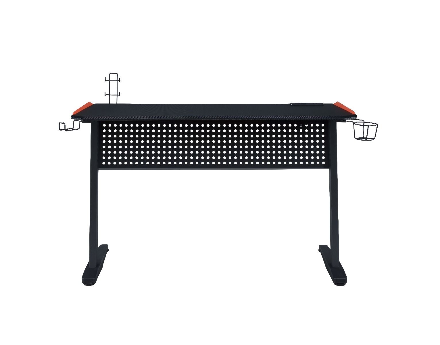 Dragi - Gaming Desk With USB - Black & Red, black, view 2