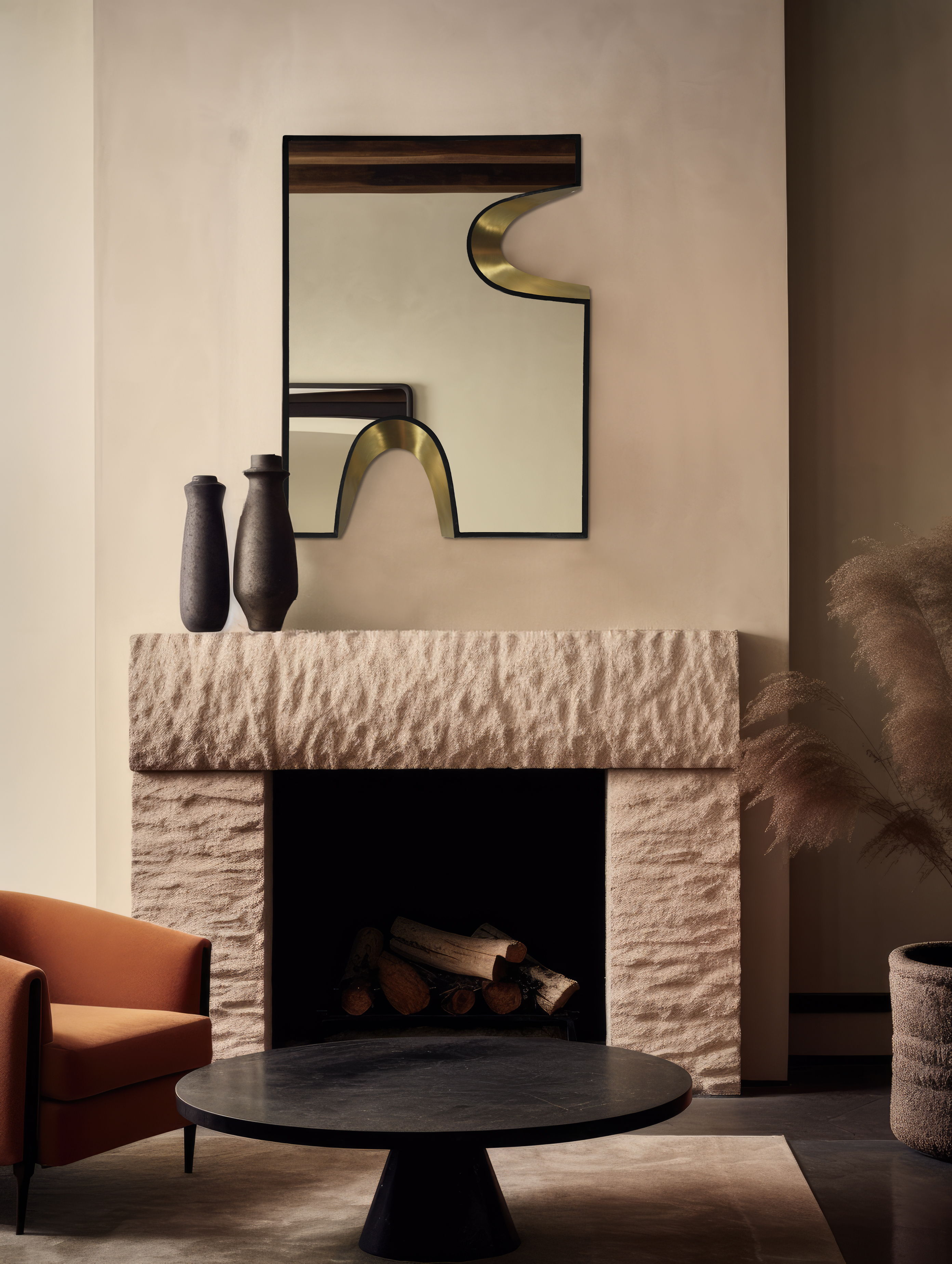 Soleil - 28" Mirror - Black / Gold