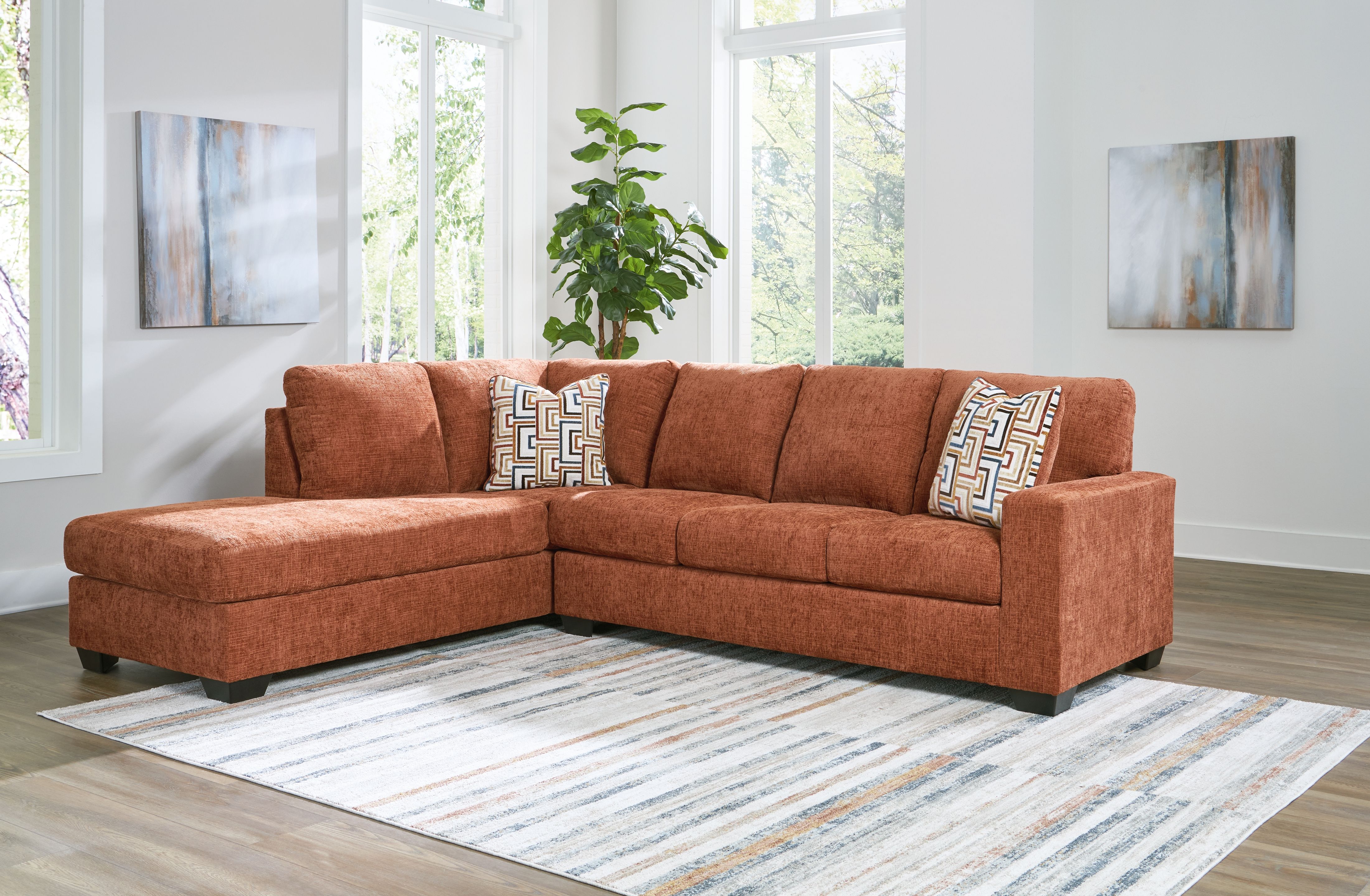 Ashley Furniture Aviemore - 2-Piece Sectional With Laf Corner Chaise - Spice - Image 4