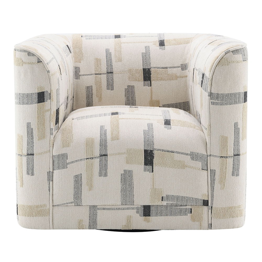 Darya - Chair With Swivel - Beige Pattern Fabric, beige, view 7