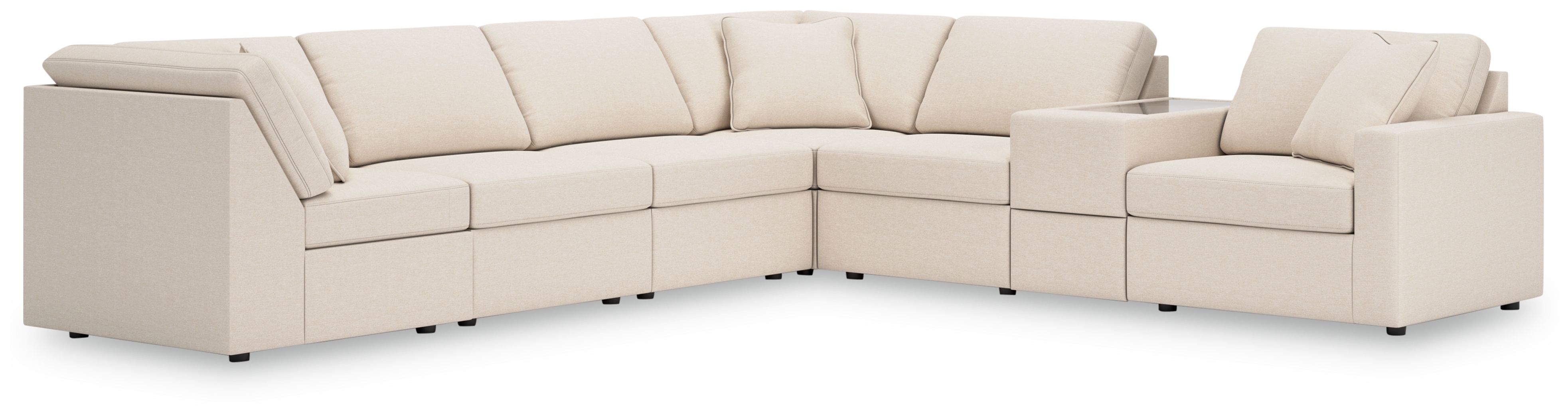 7 Pc · Sectional With Storage Console And Raf Corner Chair