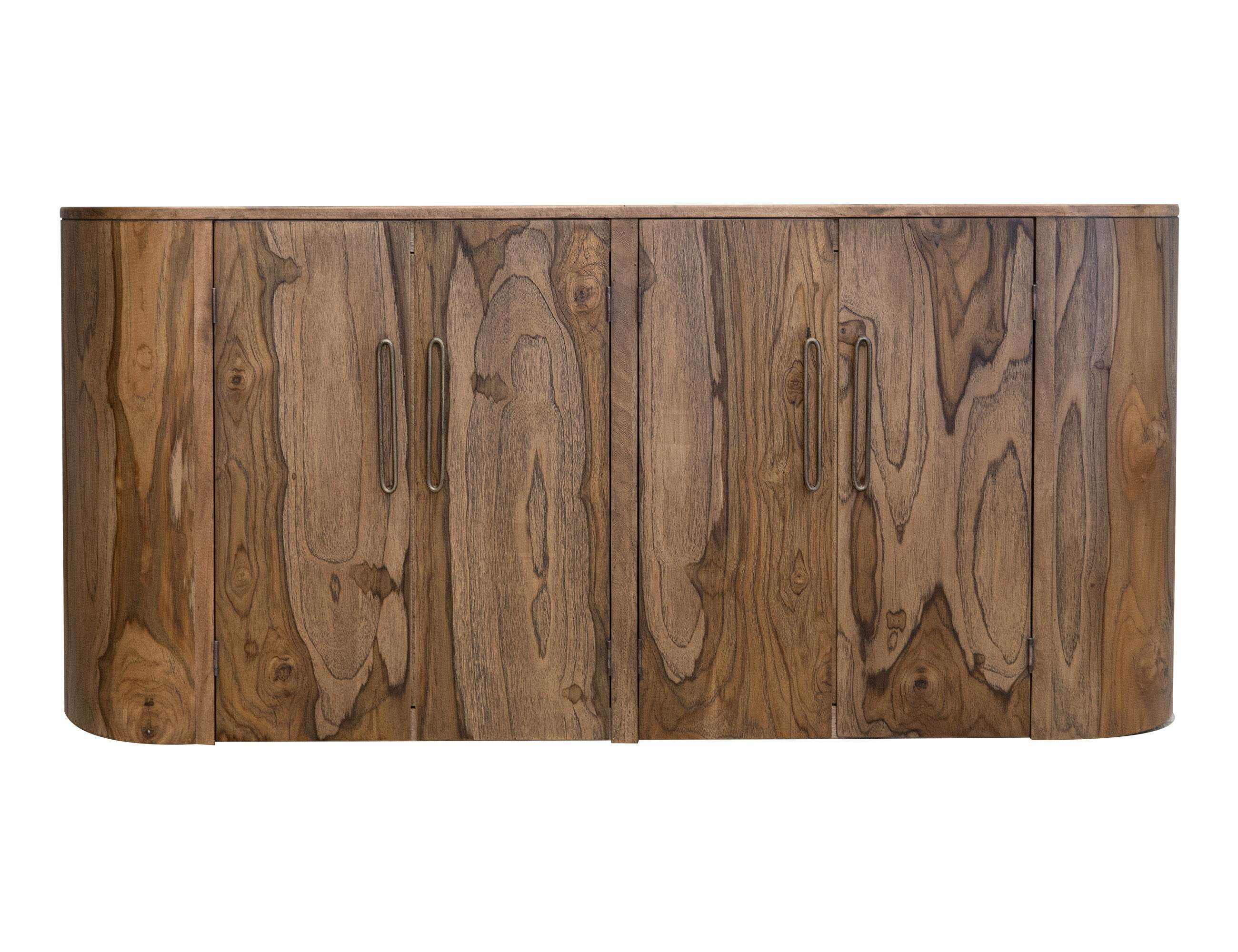 International Furniture Direct Balam - 4 Doors Console - Almond And Barrel Brown