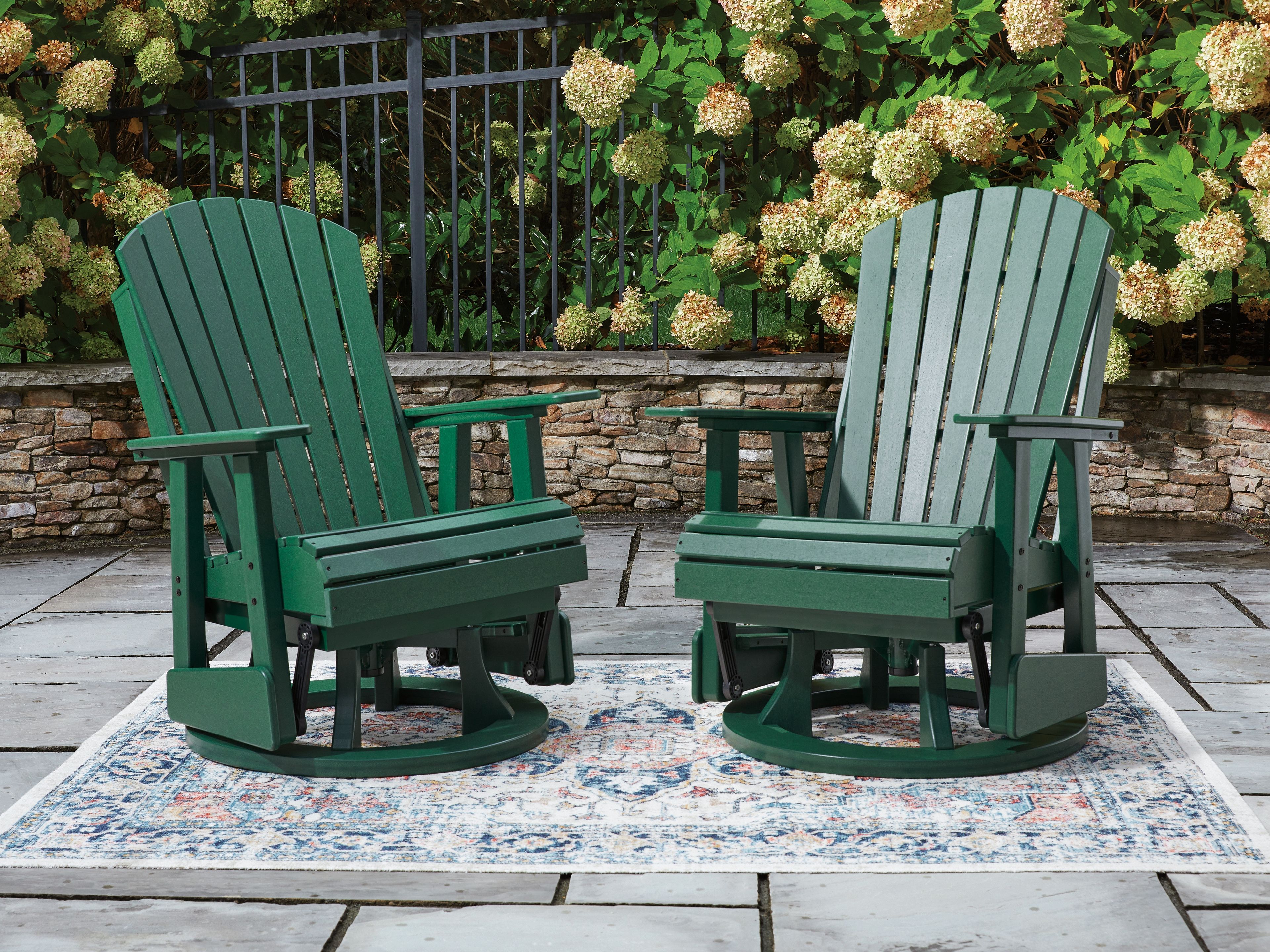 Ashley Furniture Shell Beach - Swivel Glider Chair - Green - Image 2
