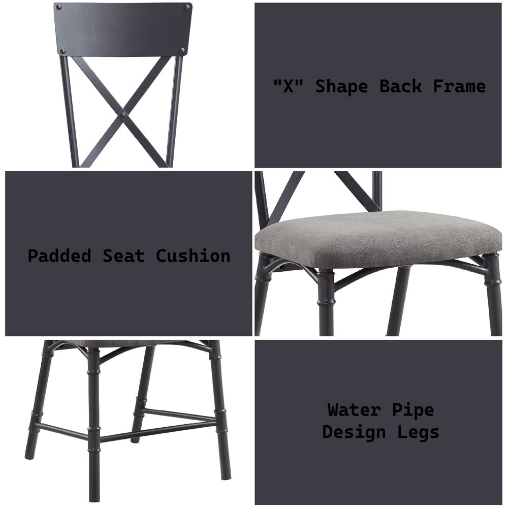 Edina - Side Chair (Set of 2) - Gray Fabric, Oak & Sandy Black, dark gray, view 7