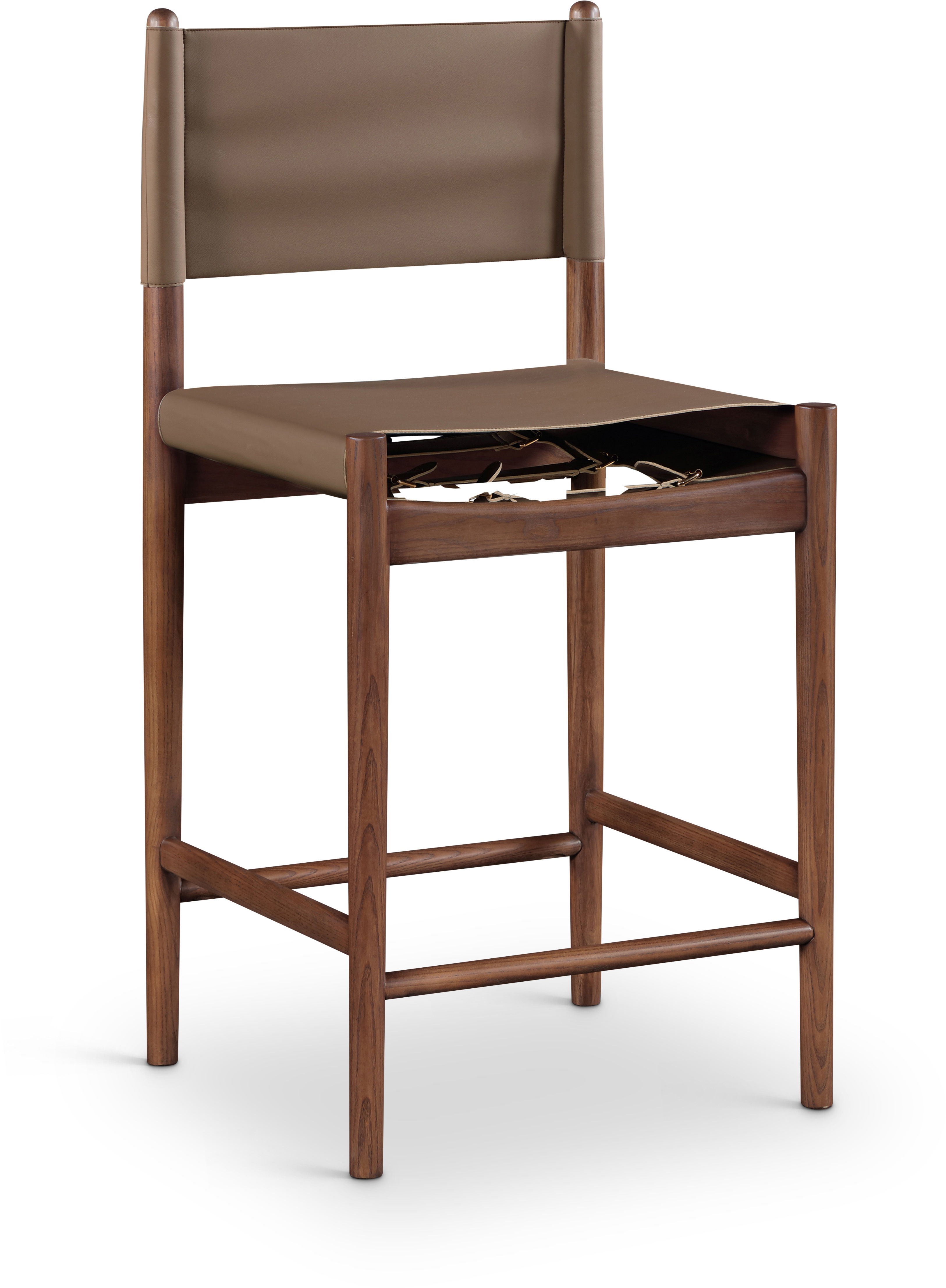 Rawlins - Vegan Leather Upholstered Counter Stool - Brown