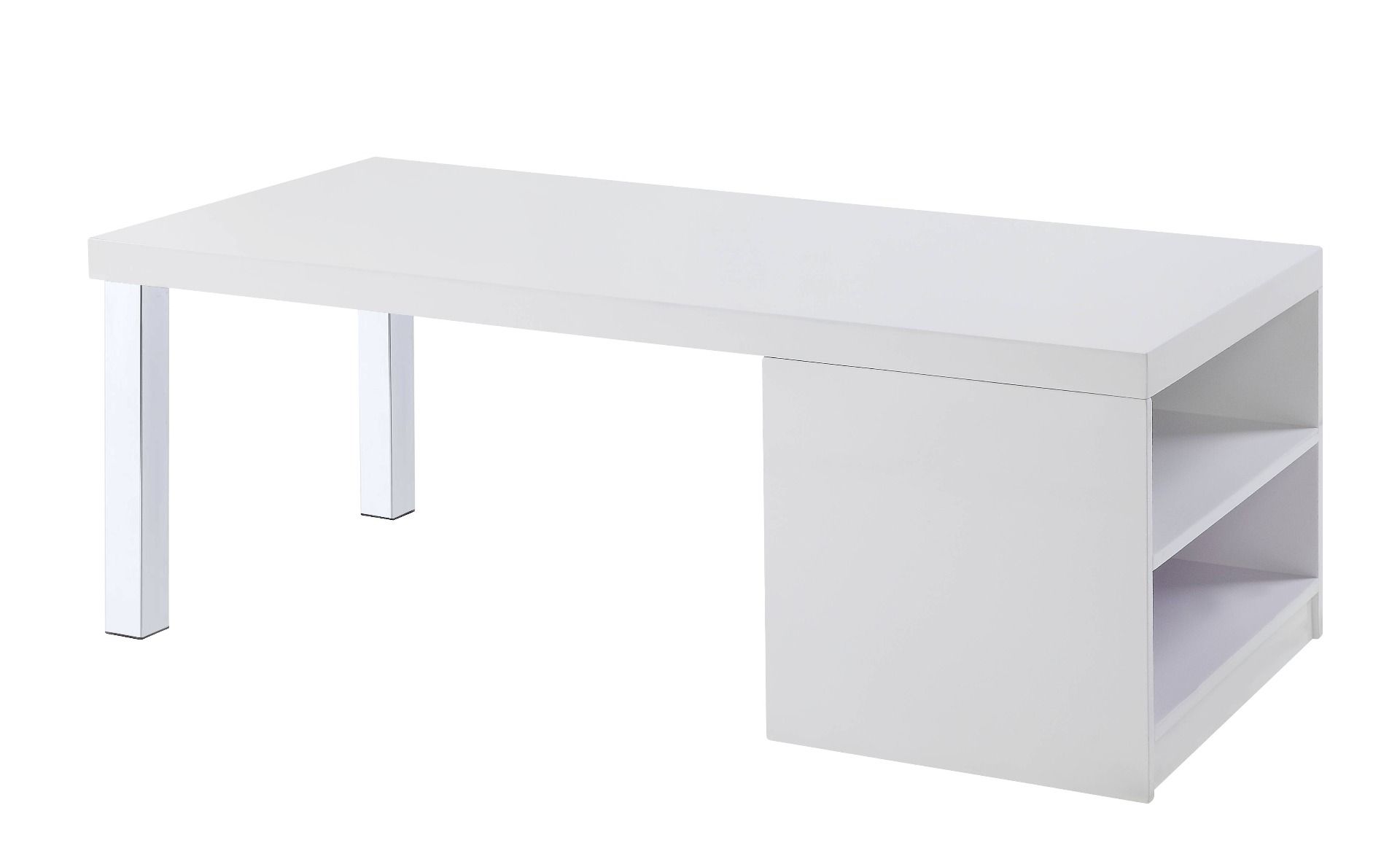 Harta - Coffee Table - White High Gloss & Chrome, white