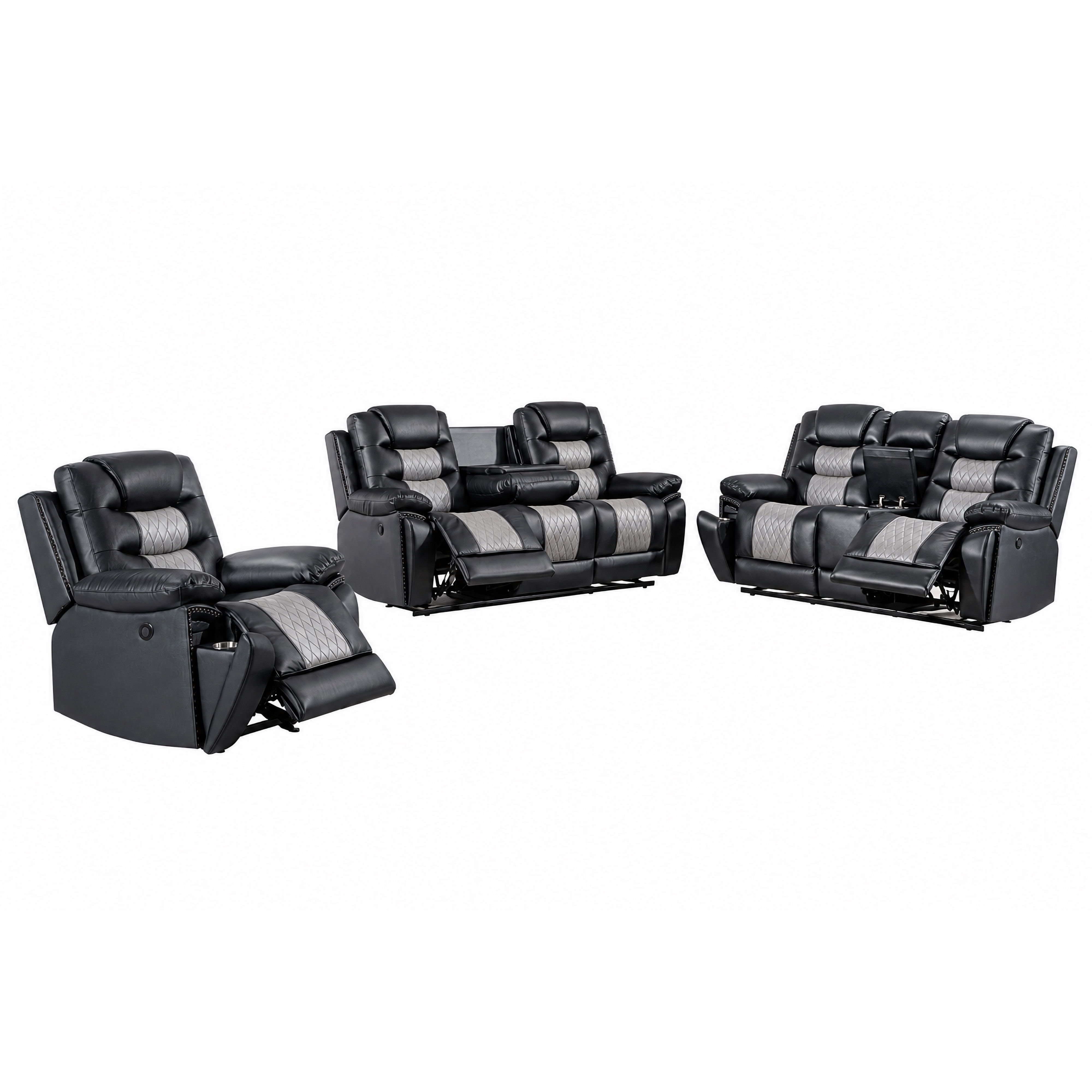 3 Pc · Sofa & Loveseat & Recliner