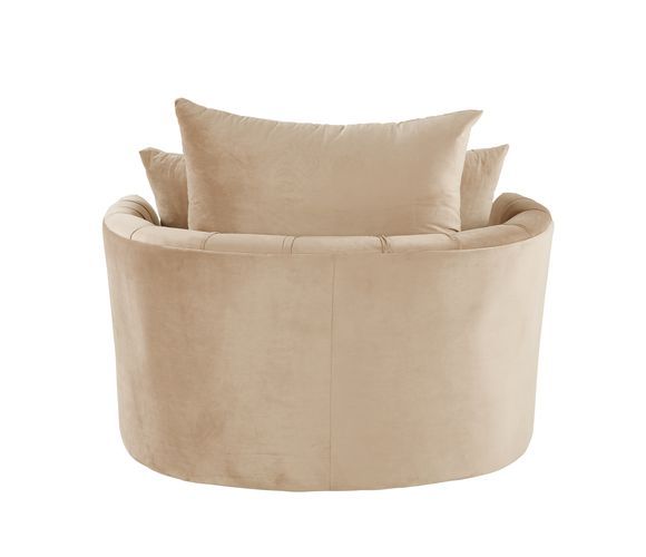 Zunyas - Accent Chair With Swivel - Beige Velvet, beige, view 4