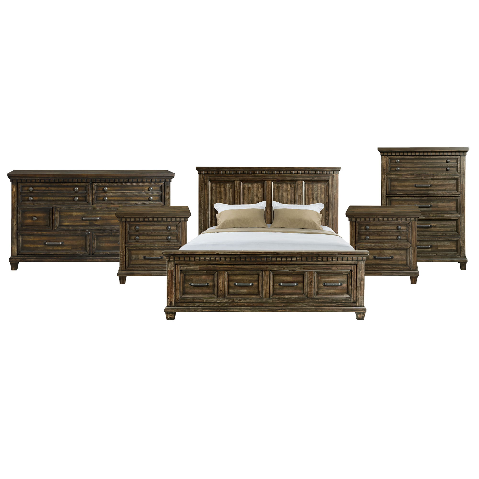 King · 5 Pc · Bedroom Set With 2 Nightstands, Dresser & Chest