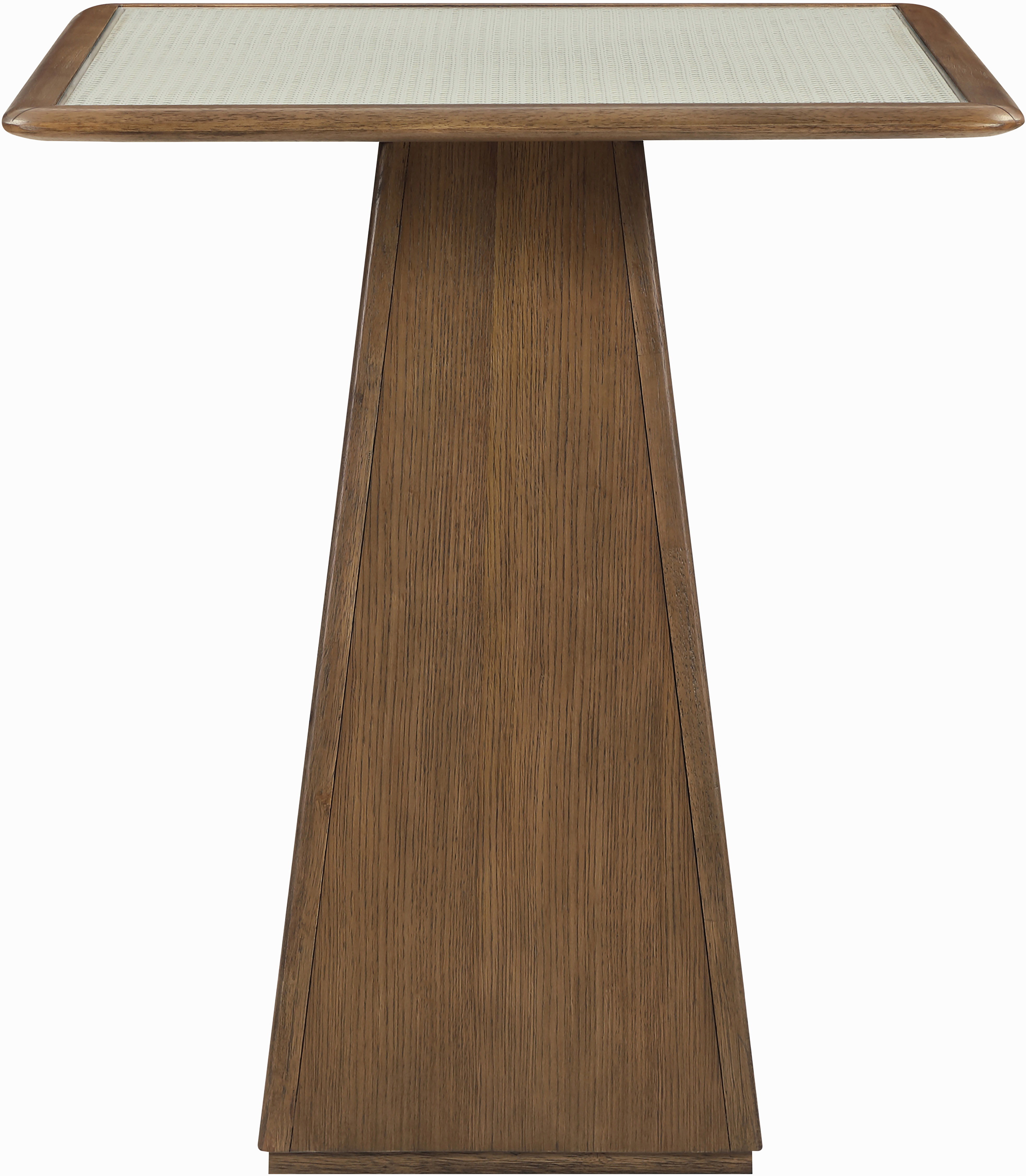 Atrium - Glass And Cane Top With Solid Wood Base Bar Height Table - Brown Walnut