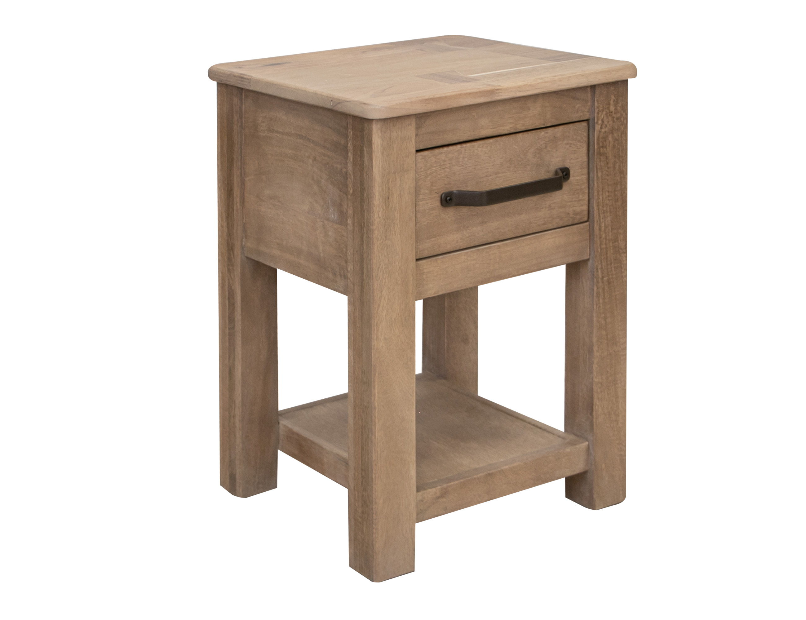International Furniture Direct Natural Parota - Chairside Table - Brown Cappuccino
