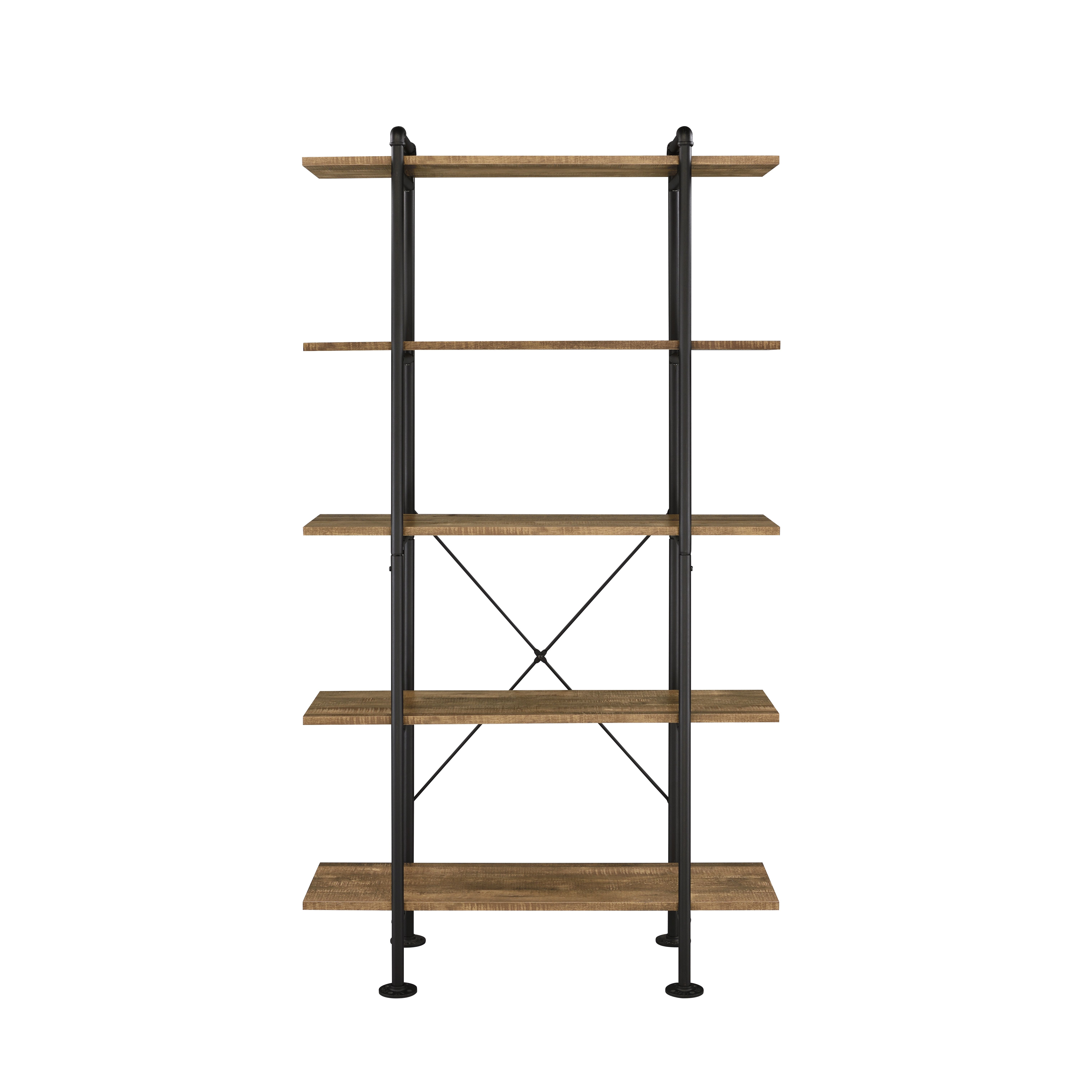 Nefo - Bookshelf - Rustic Oak & Black, black, view 2