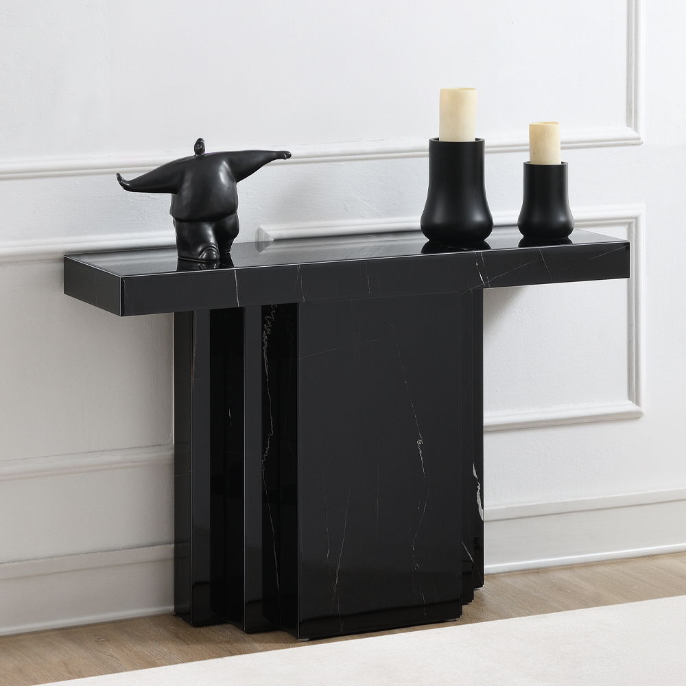 Drisana - Console Table - Black Mirrored, black