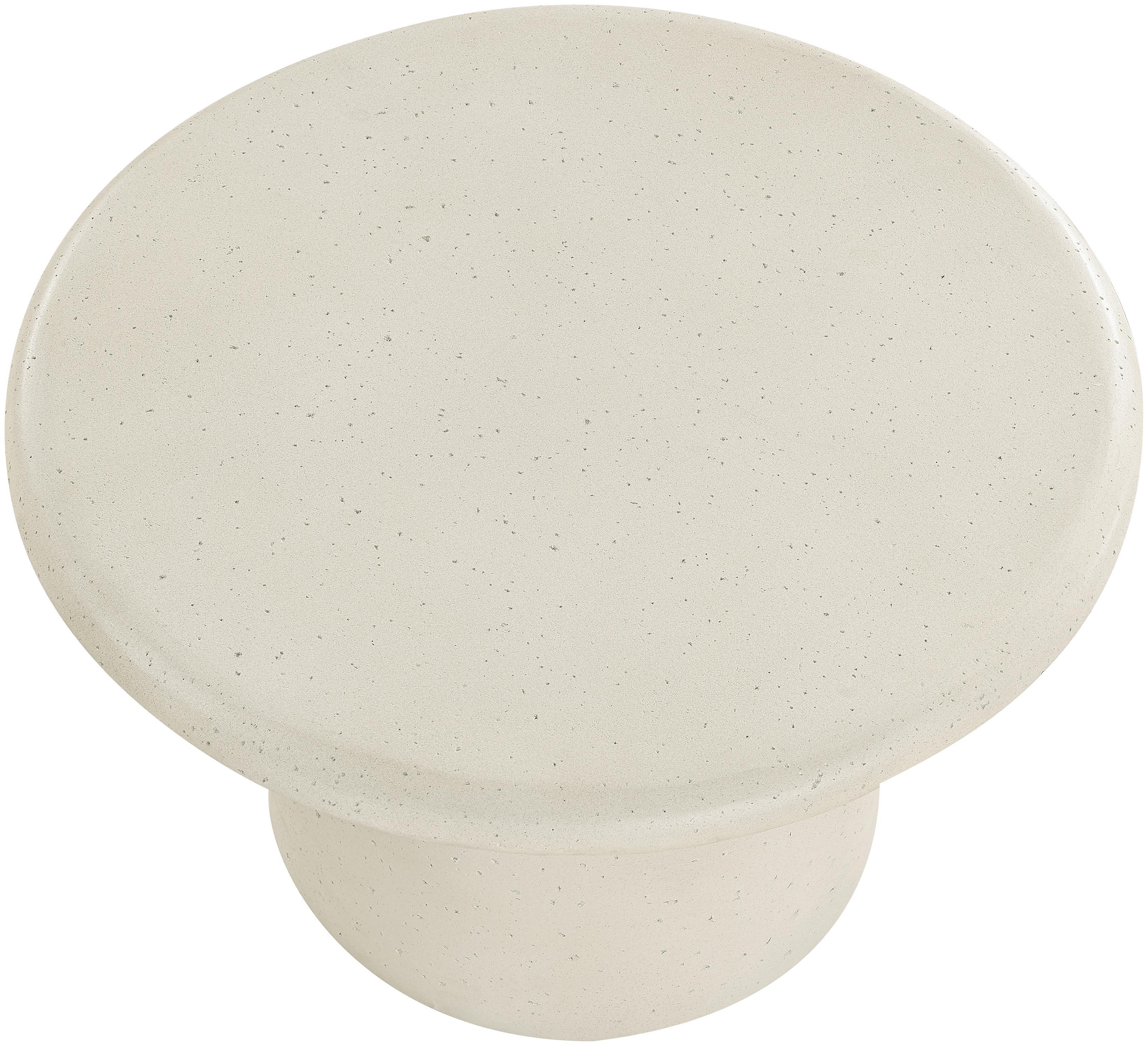 Emara - 14" Concrete And Fiberglass Indoor / Outdoor Coffee Table - Cream
