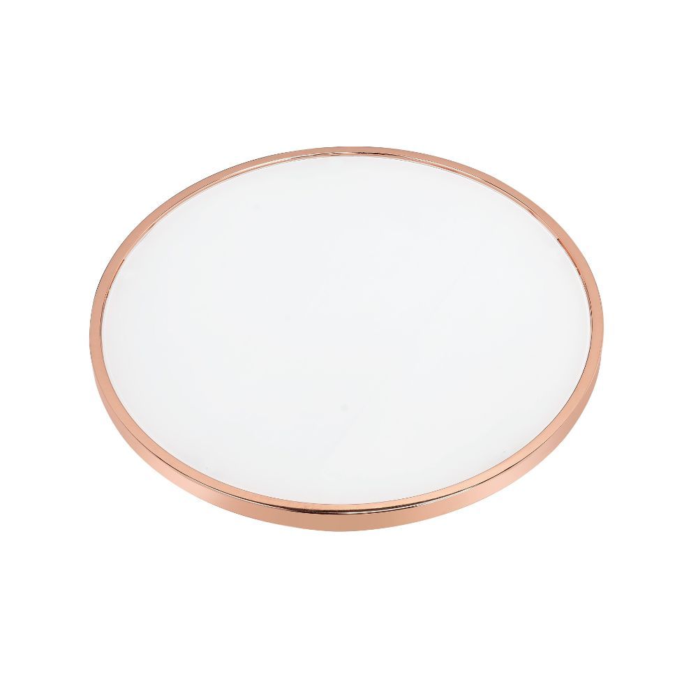 Alivia - Coffee Table - Frosted Glass & Rose Gold, white, view 2