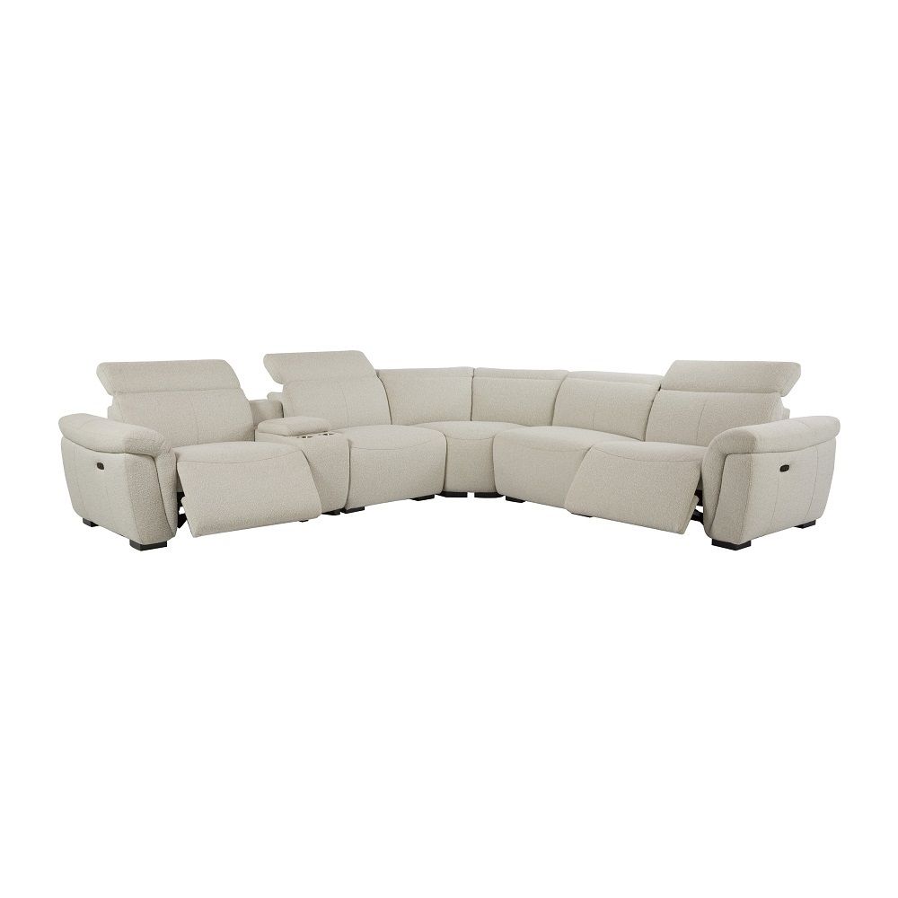 Dayana - Power Motion Sectional Sofa - Beige Boucle, beige, view 3
