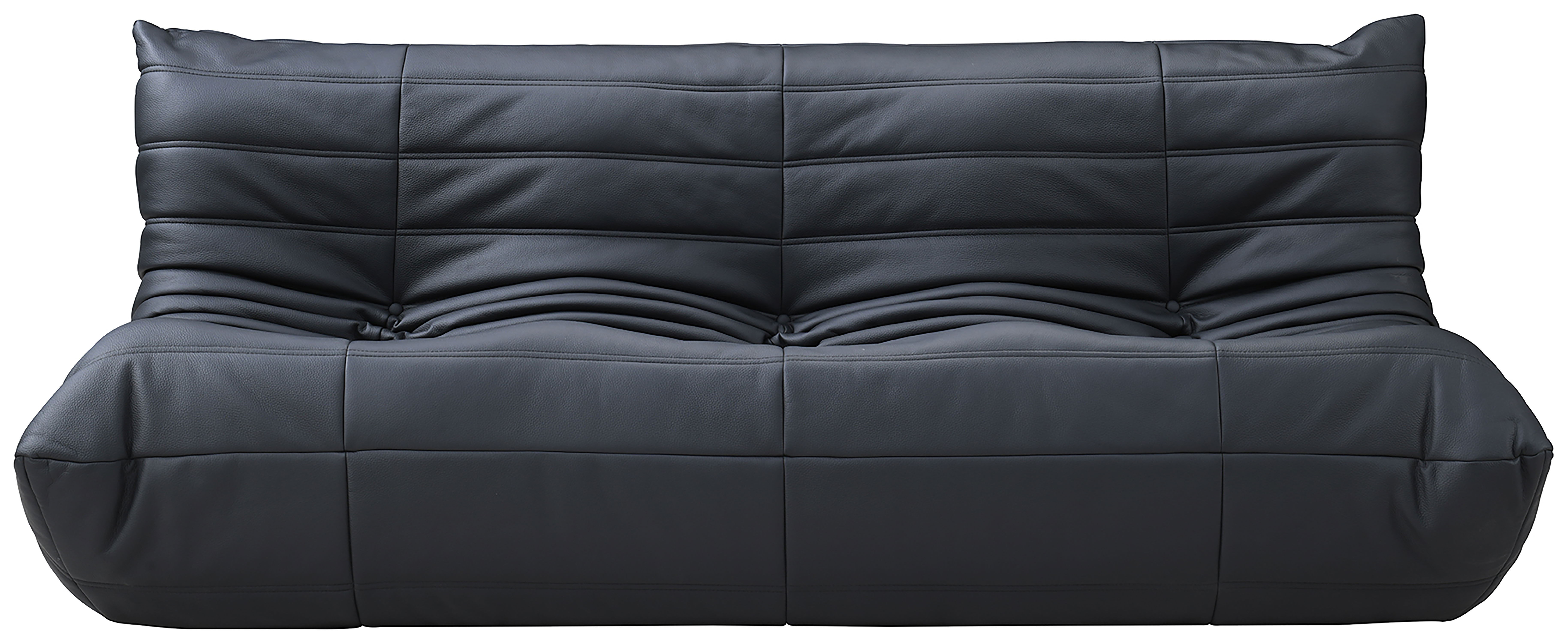 Relax - Vegan Leather 77.75" Upholstered Sofa - Black