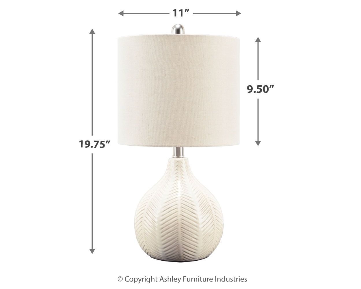 Ashley Furniture Rainermen - Ceramic Table Lamp - Off White - Image 4