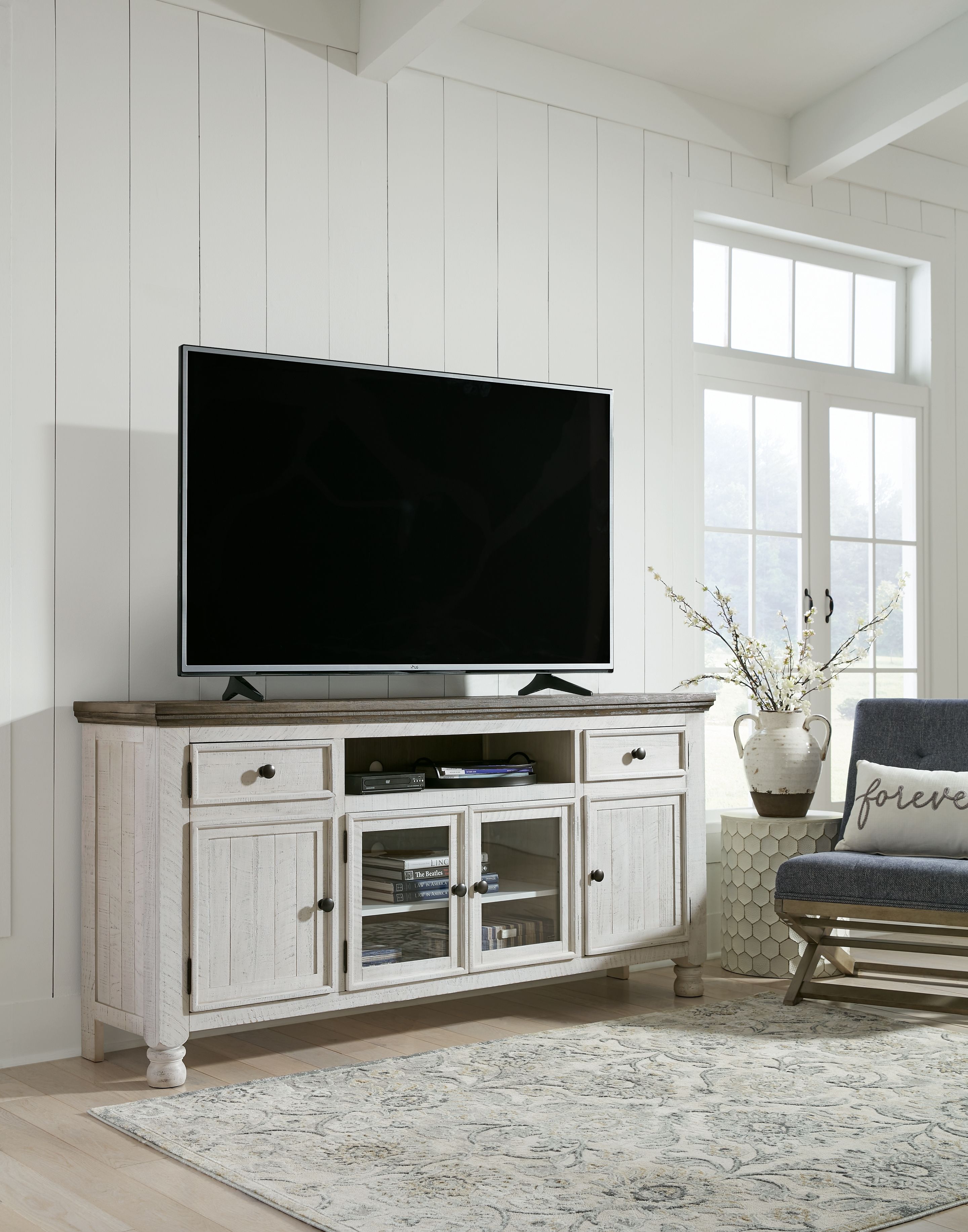 Ashley Furniture Havalance - Extra Large TV Stand - 4 Doors - Brown / Beige - Image 2