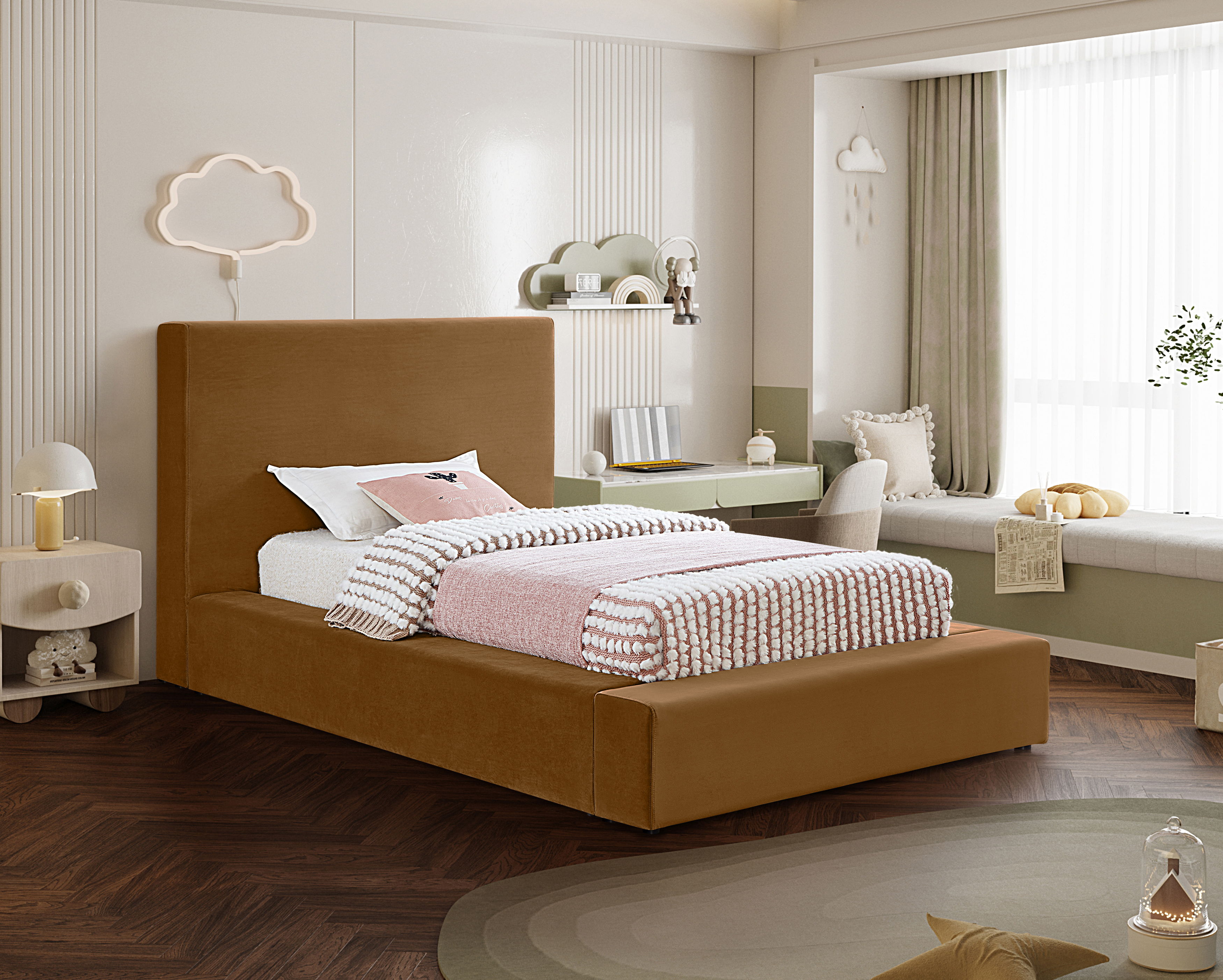 Dorian - Twin Bed - Saddle