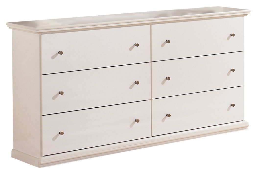 Bostwick Shoals - 5 Pc. - Dresser, Mirror, Chest, Twin Panel Bed With Framed Footboard - White