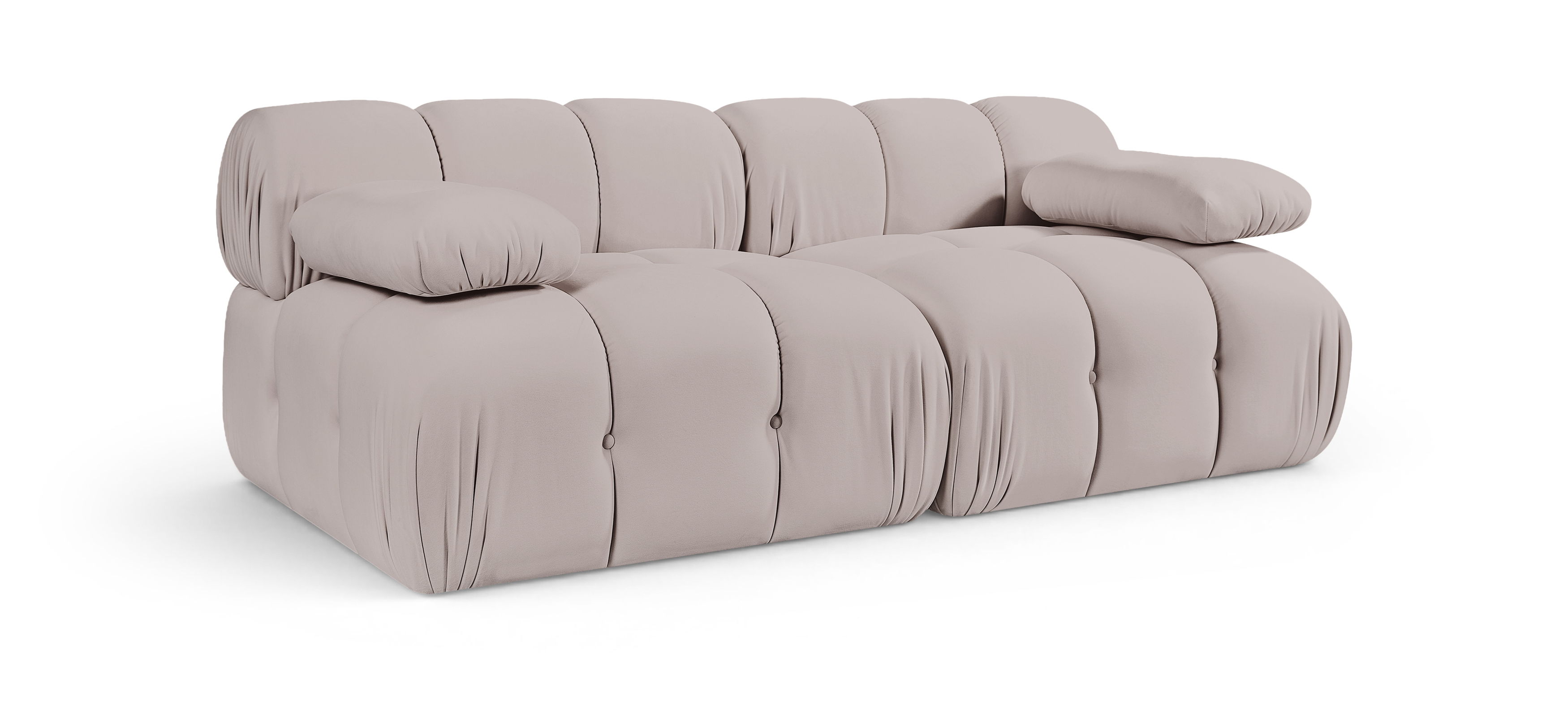 Orin - Velvet Performance Fabric Upholstered 2 Piece Modular Sofa - Beige