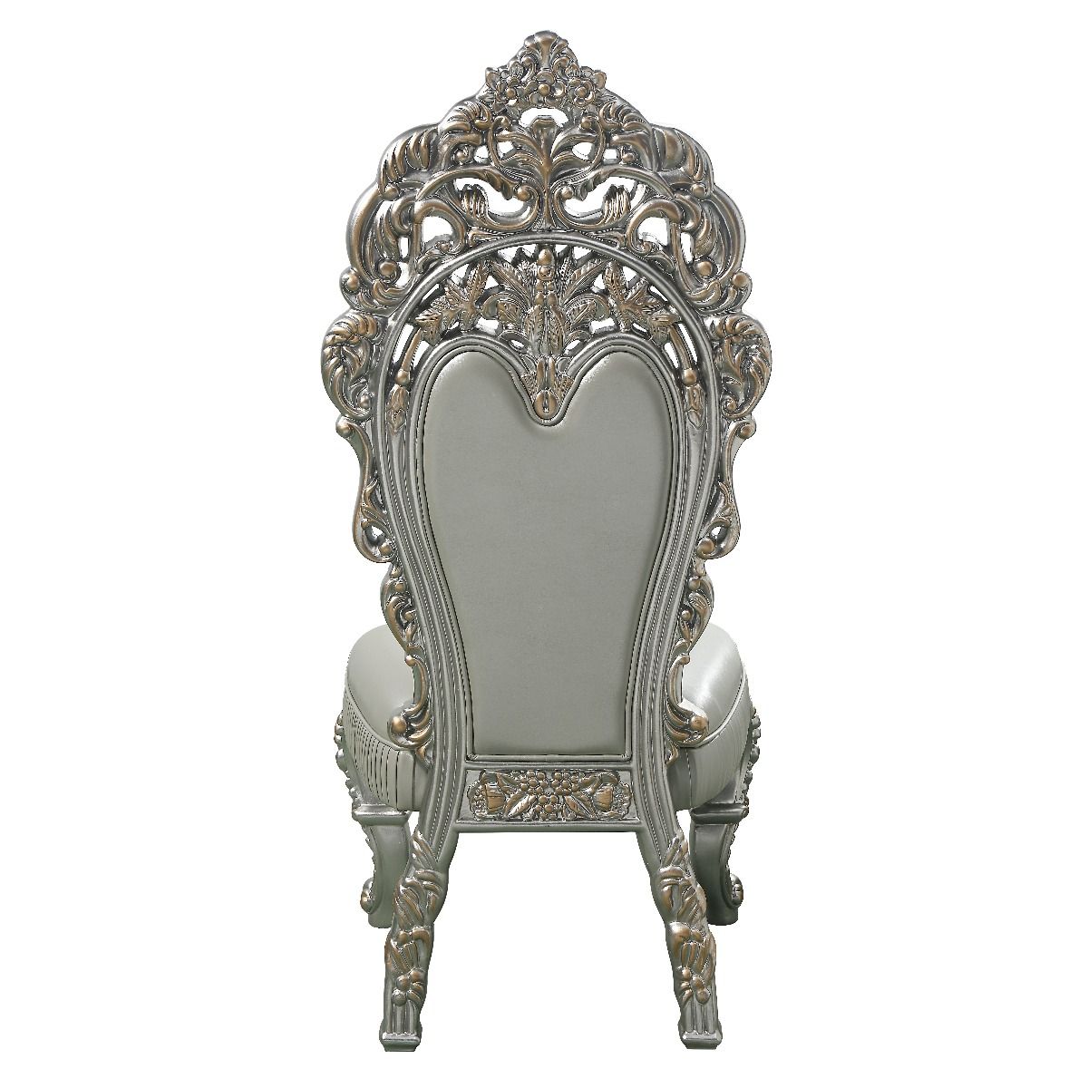 Sandoval - Side Chair (Set of 2) - Beige Synthetic Leather & Champagne, beige, view 3