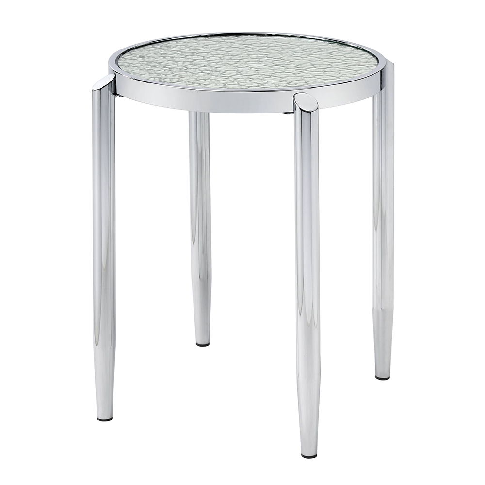 Abbe - End Table - Glass & Chrome, silver, view 2