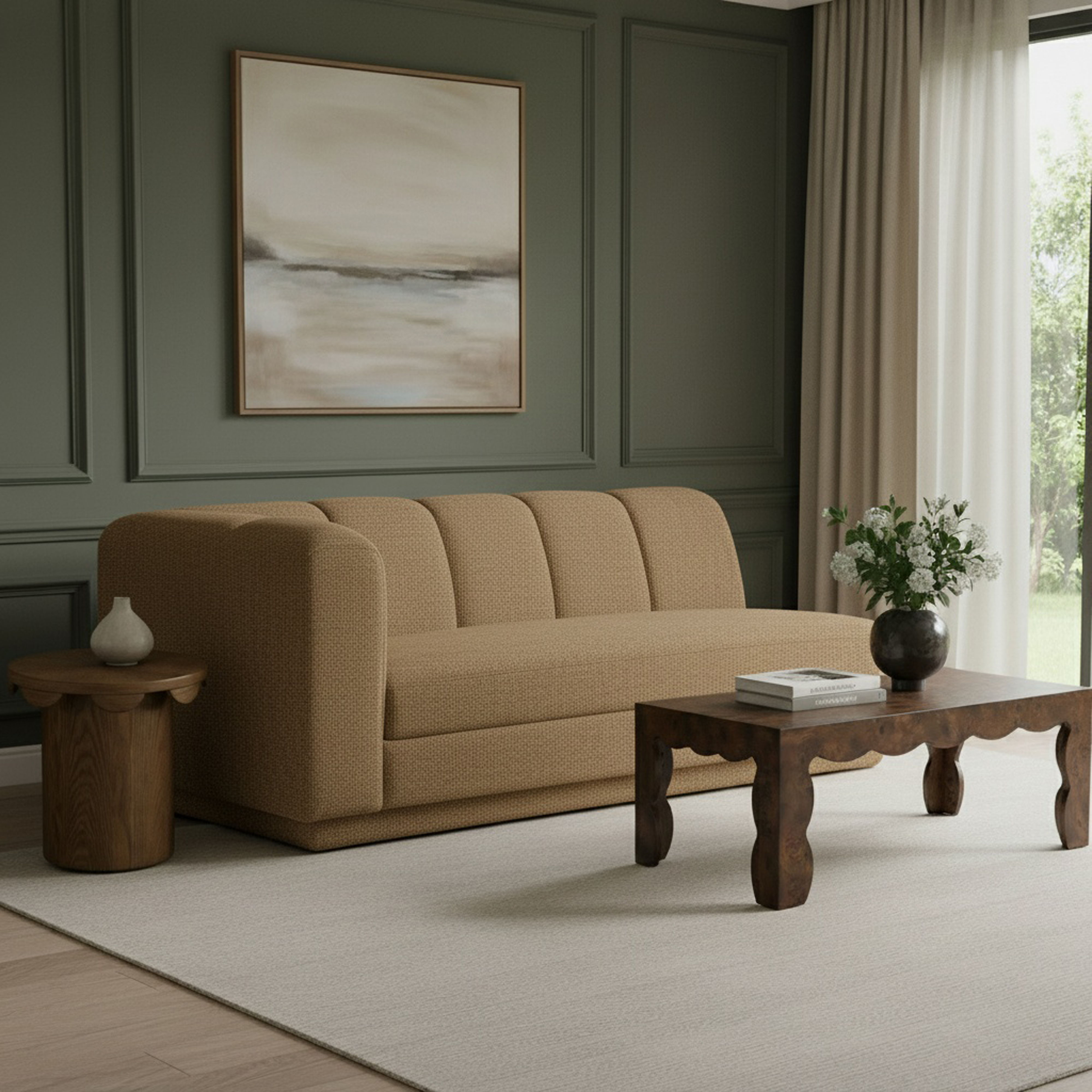 Modari - Fabric Upholstered Left Arm Sofa - Brown
