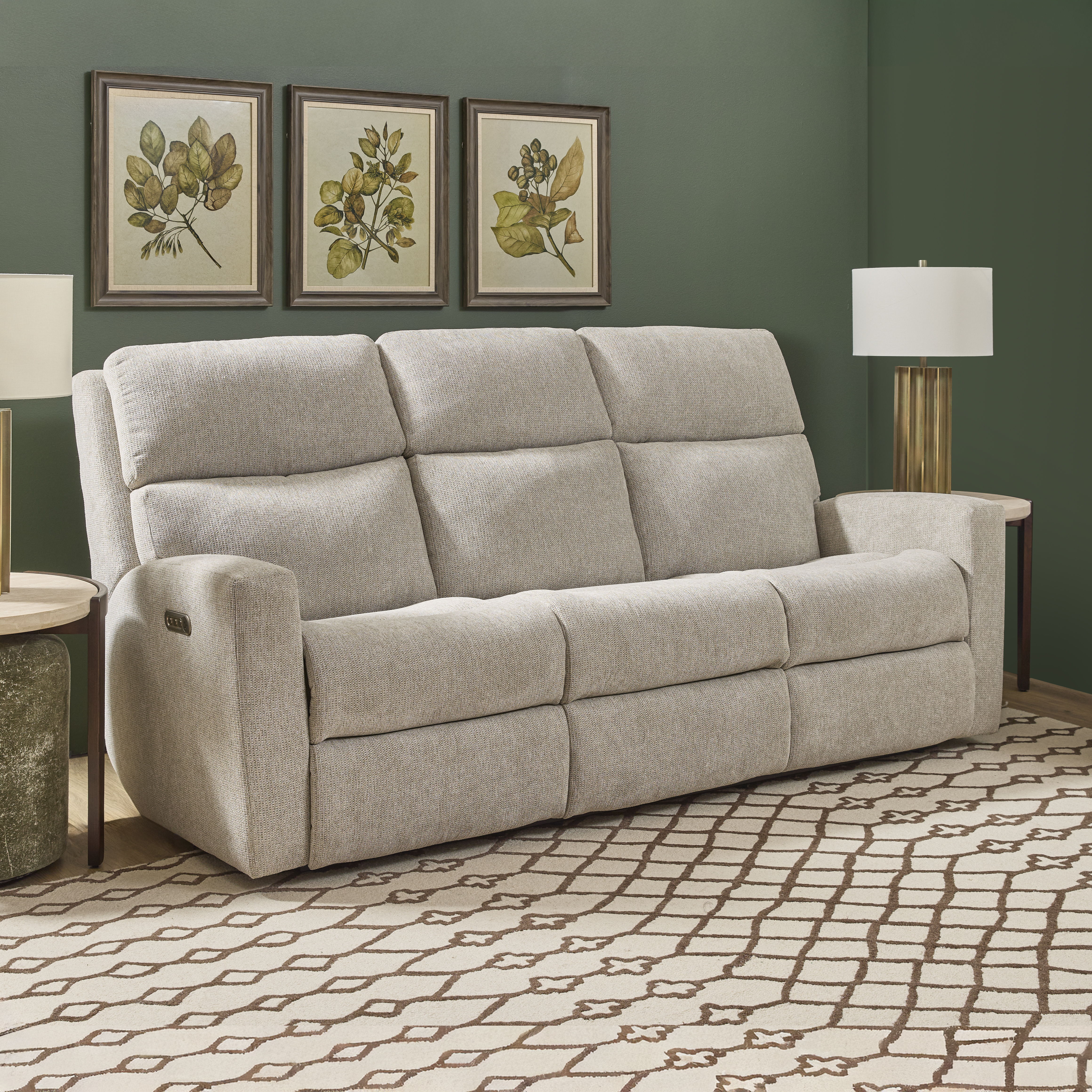 Score - Transitional Fabric Power Reclining Sofa With Power Headrests & Lumbar, blue, view 7