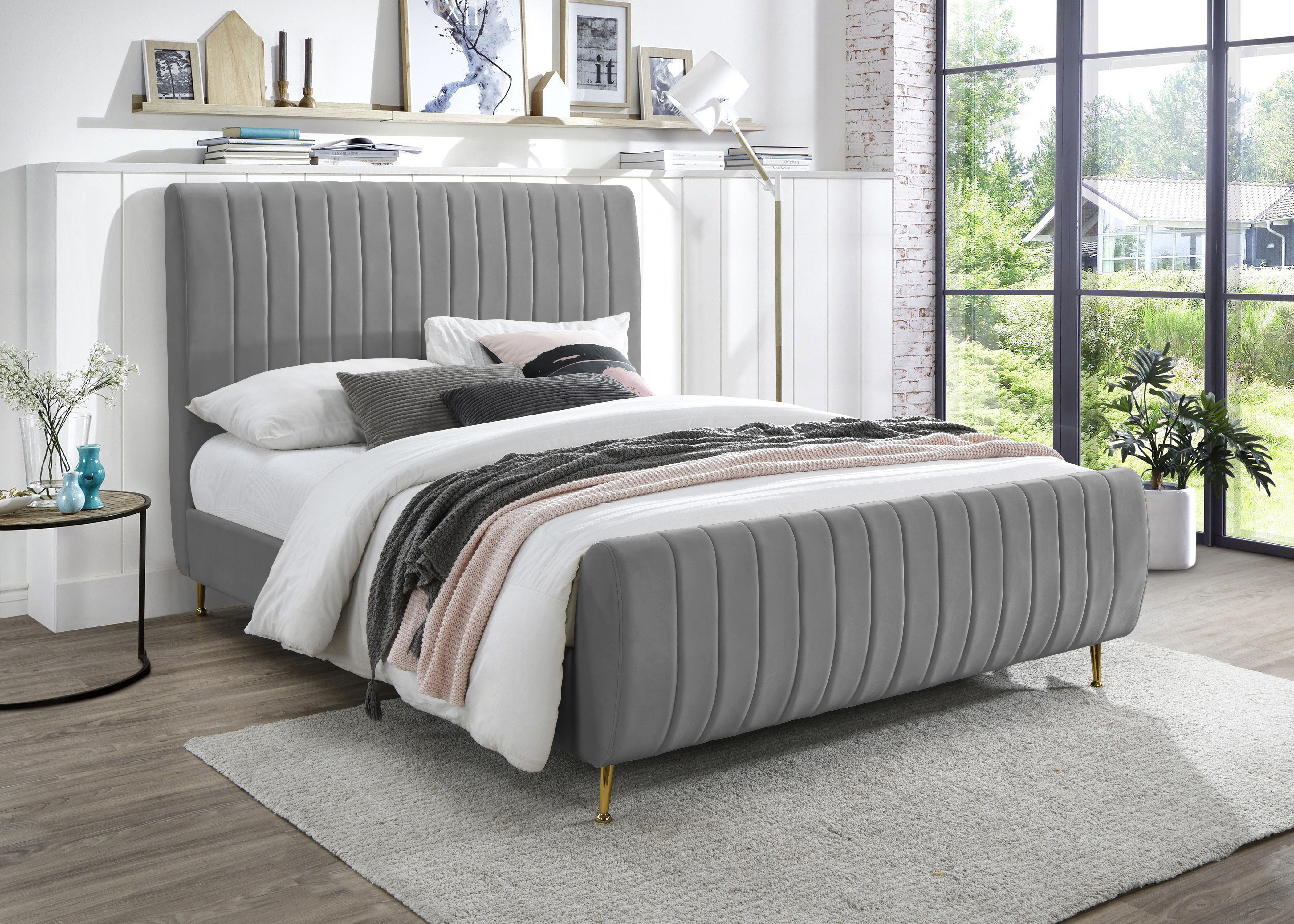 Zara - King Bed - Gray