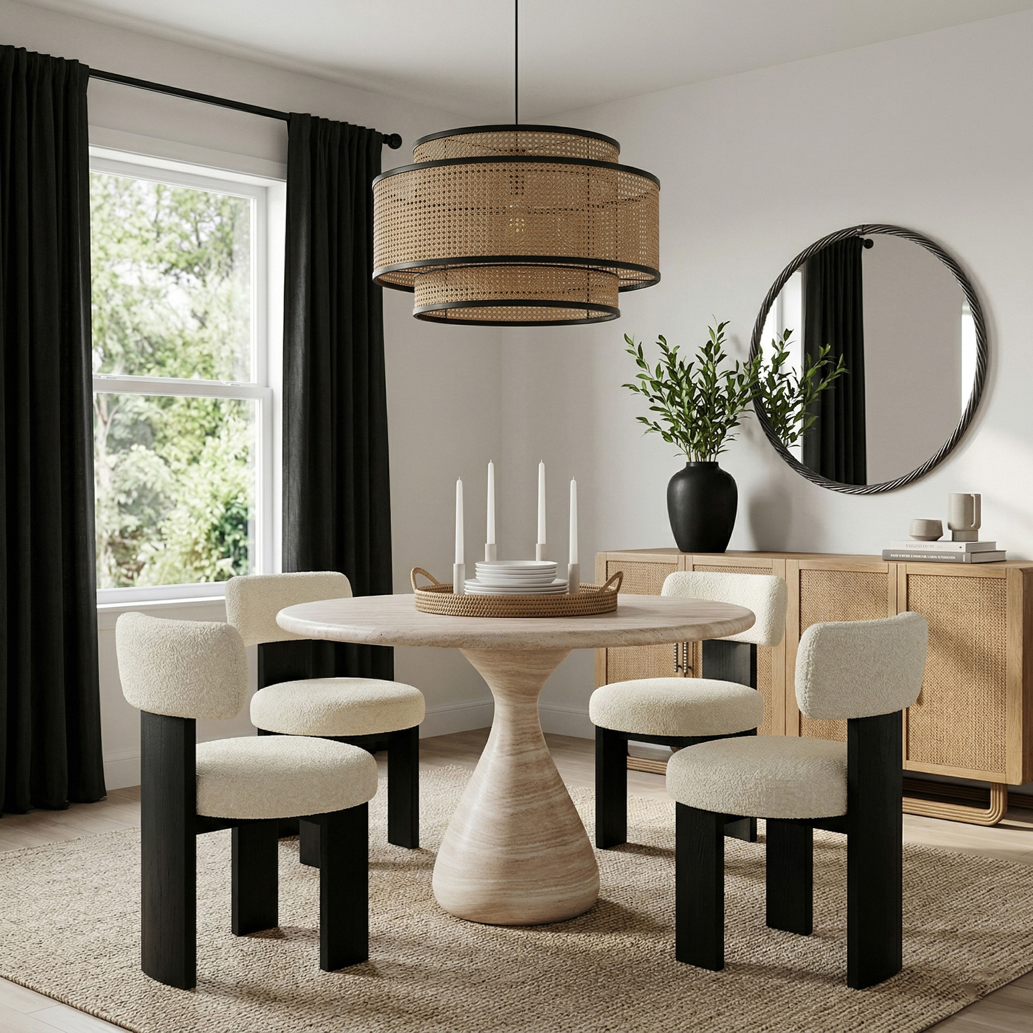 Sano - 36'' Indoor/Outdoor Dining Table - Travertine