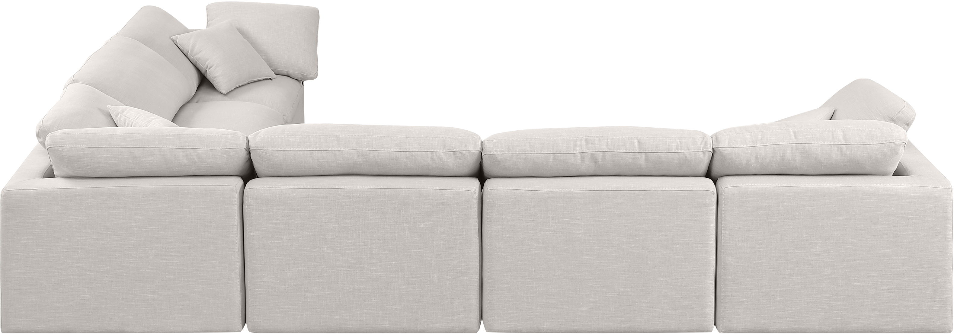 Indulge - Linen 6 Piece Modular Corner Sectional - Cream