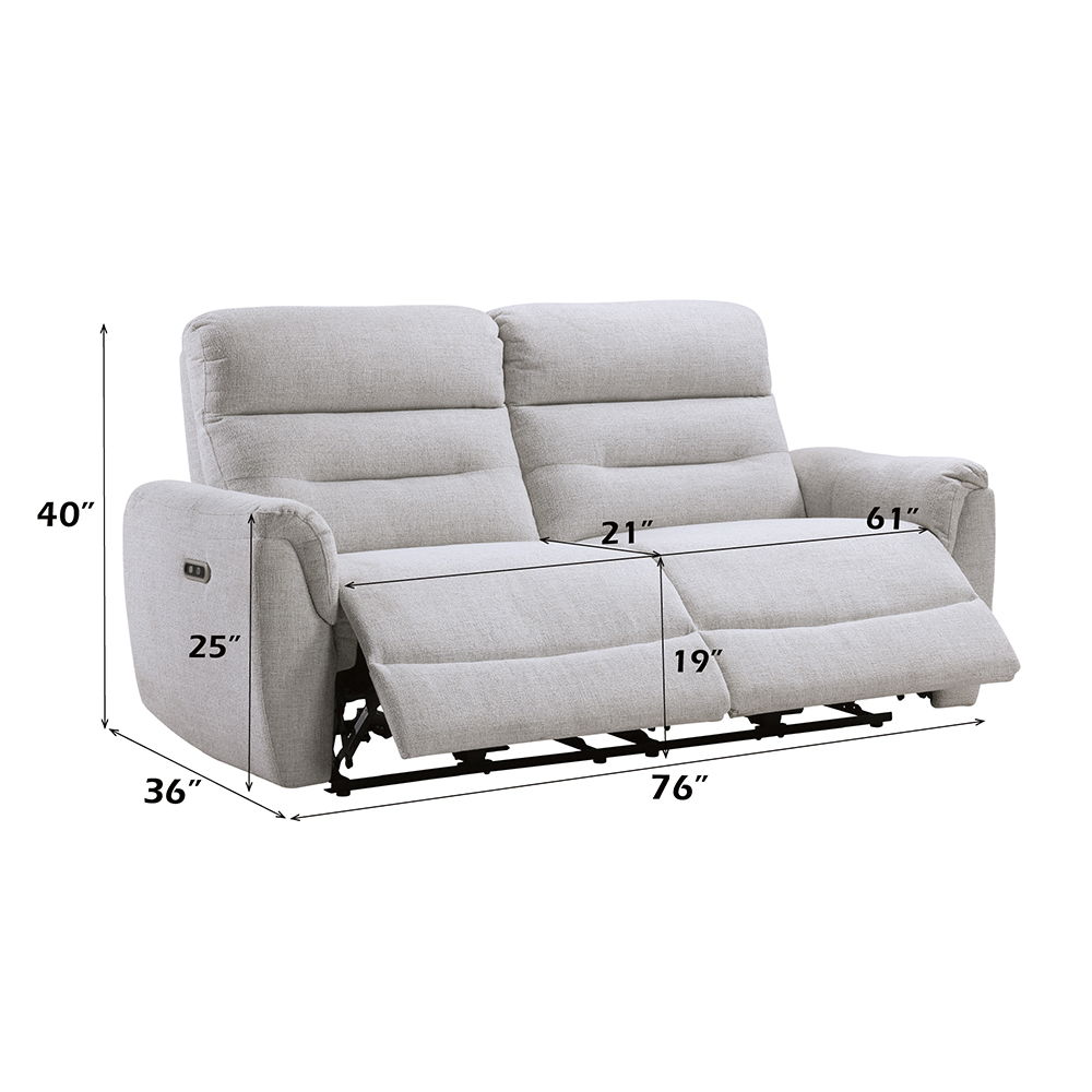 Eastre - Power Motion Sofa With USB Port - Beige Chenille, beige, view 6
